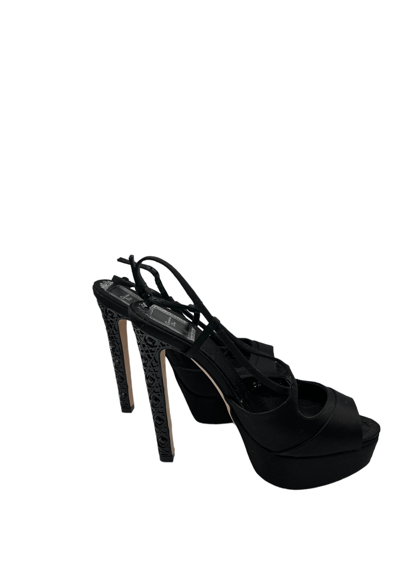 DIOR - Black Satin Sandals