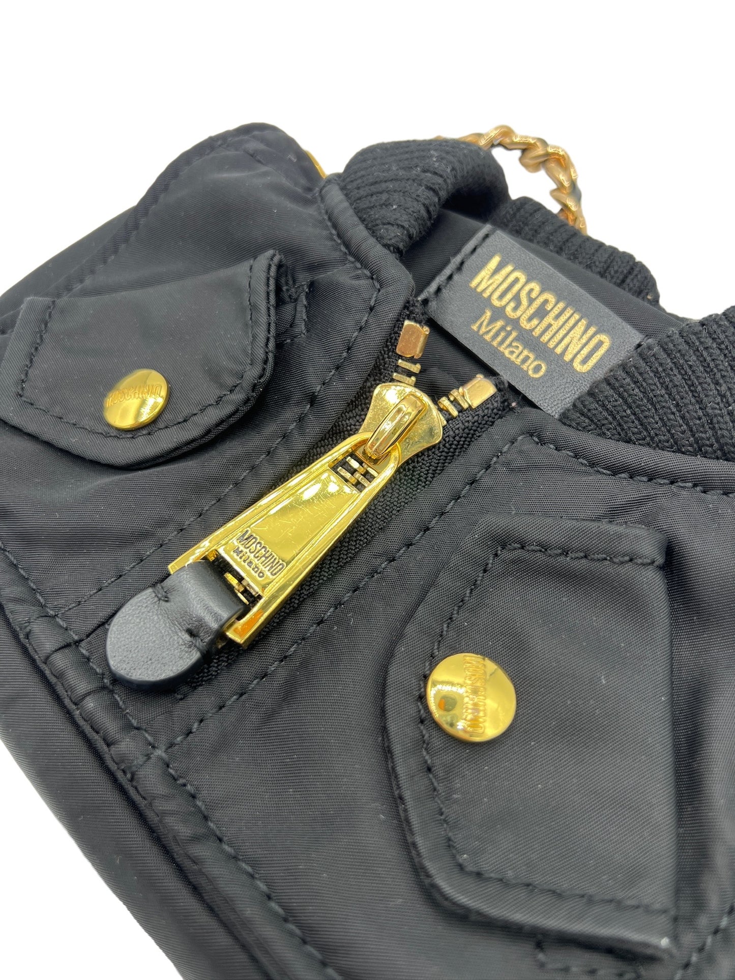 MOSCHINO - Black Nylon Shoulder Bag