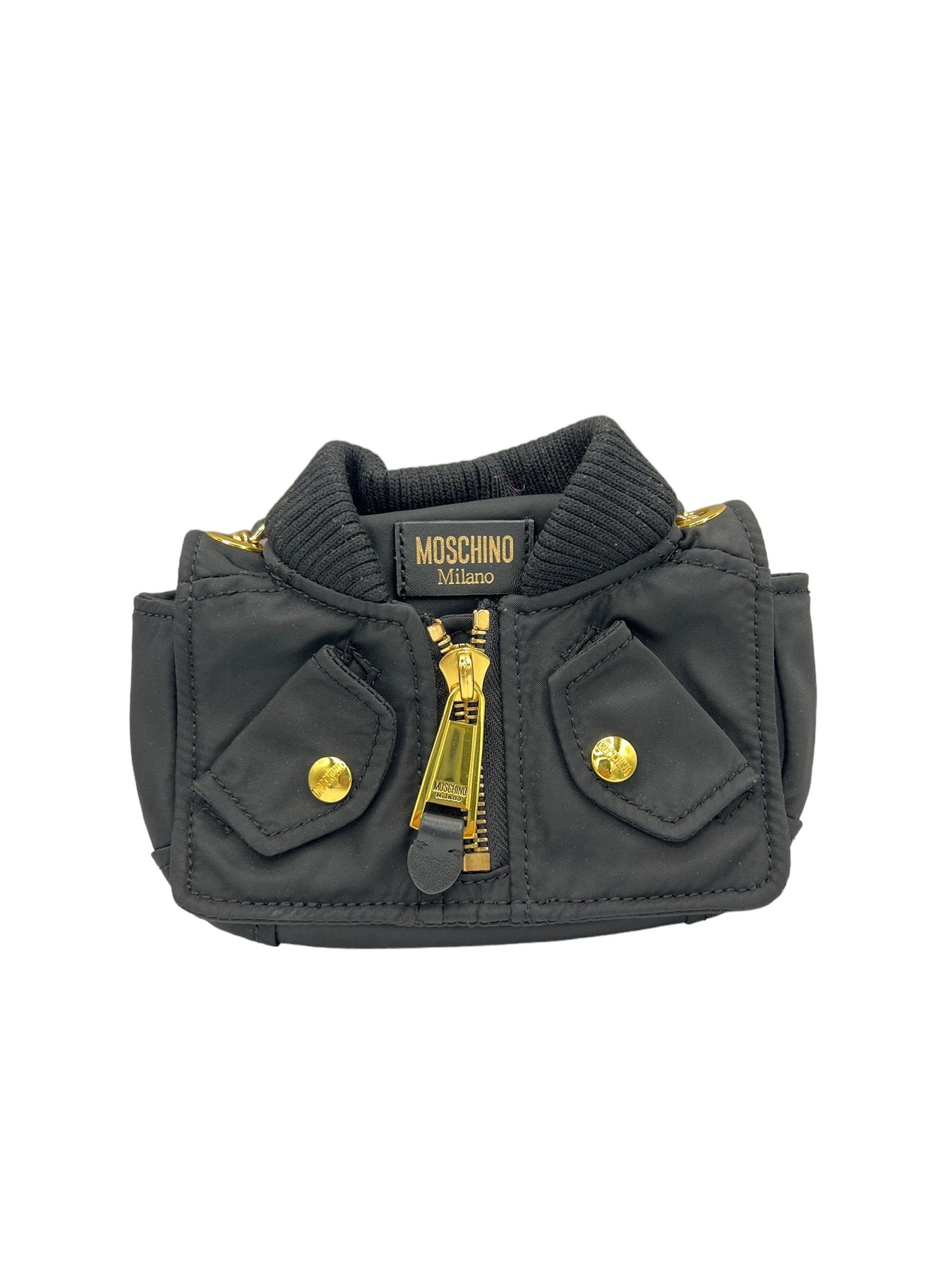 MOSCHINO - Black Nylon Shoulder Bag