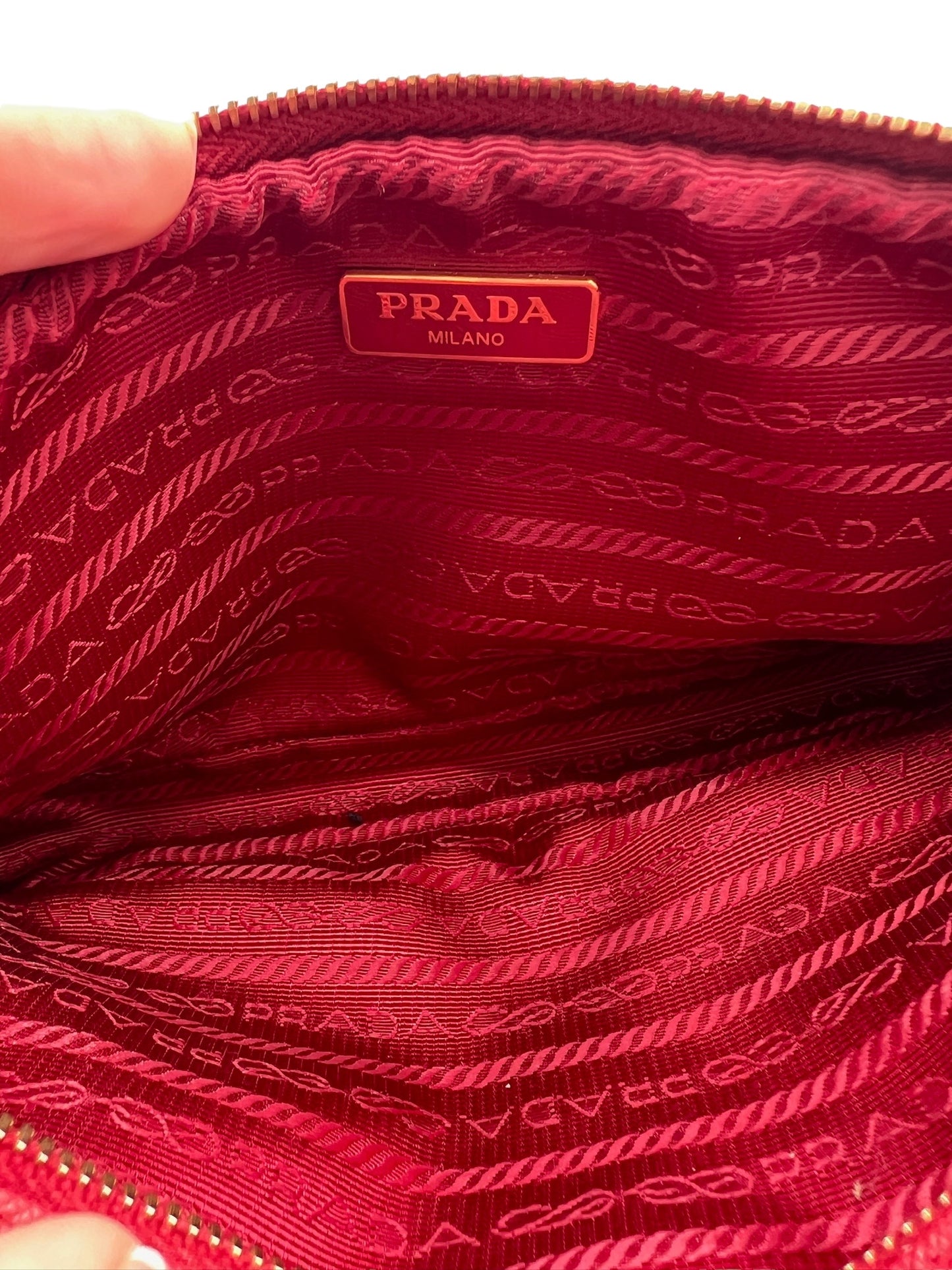 PRADA -  Red Leather Crossbody Bag