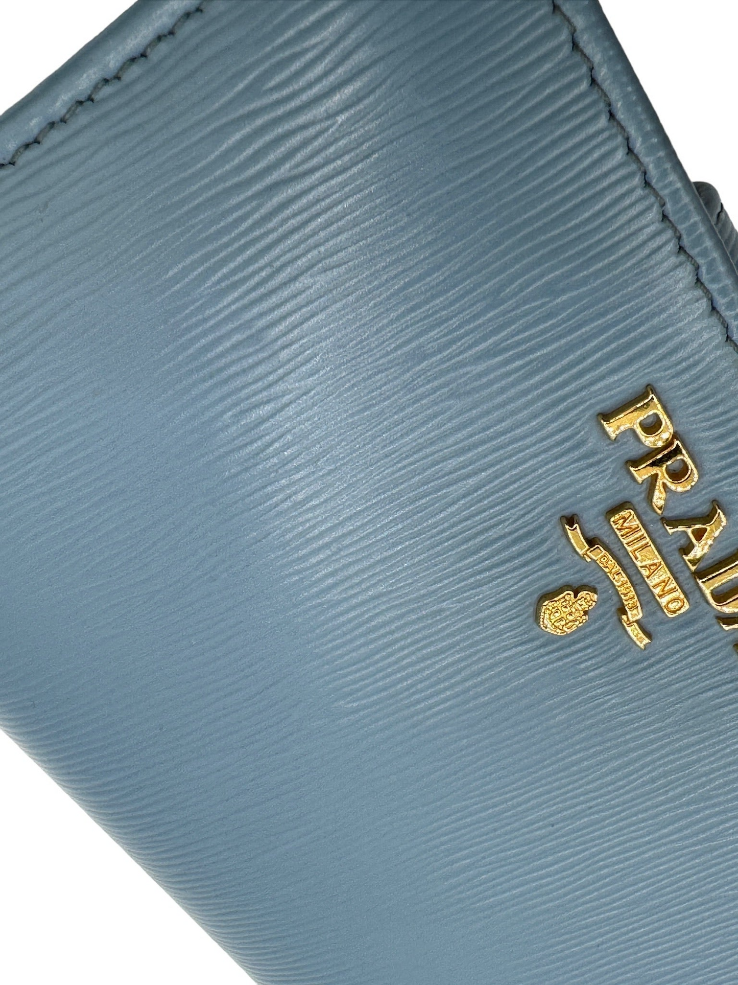 PRADA - Light Blue Leather Bifold Wallet