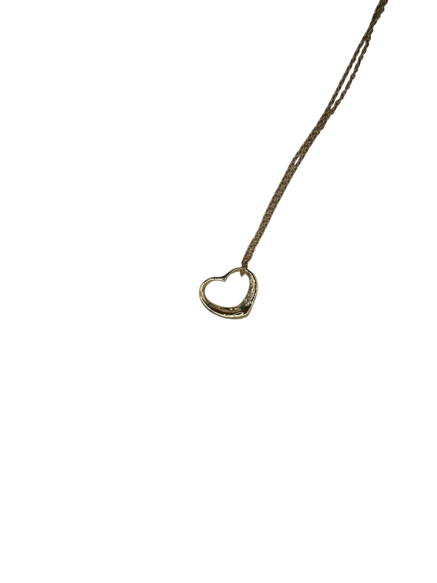 TIFFANY&CO. - Open Heart Necklace Yellow Gold Diamond 18K