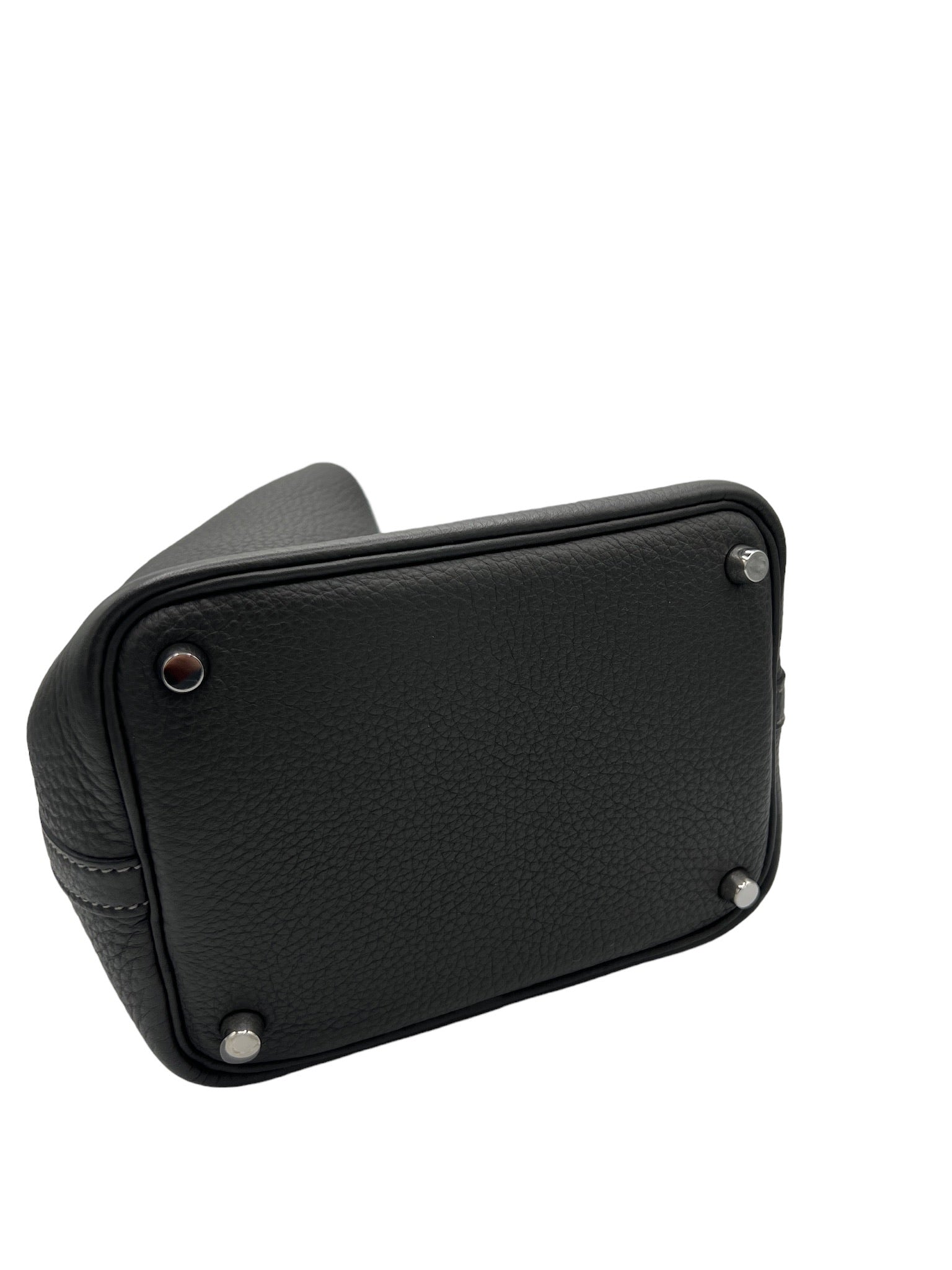HERMES - Bolso PM Grafito Taurillon Clemence Picotin Lock