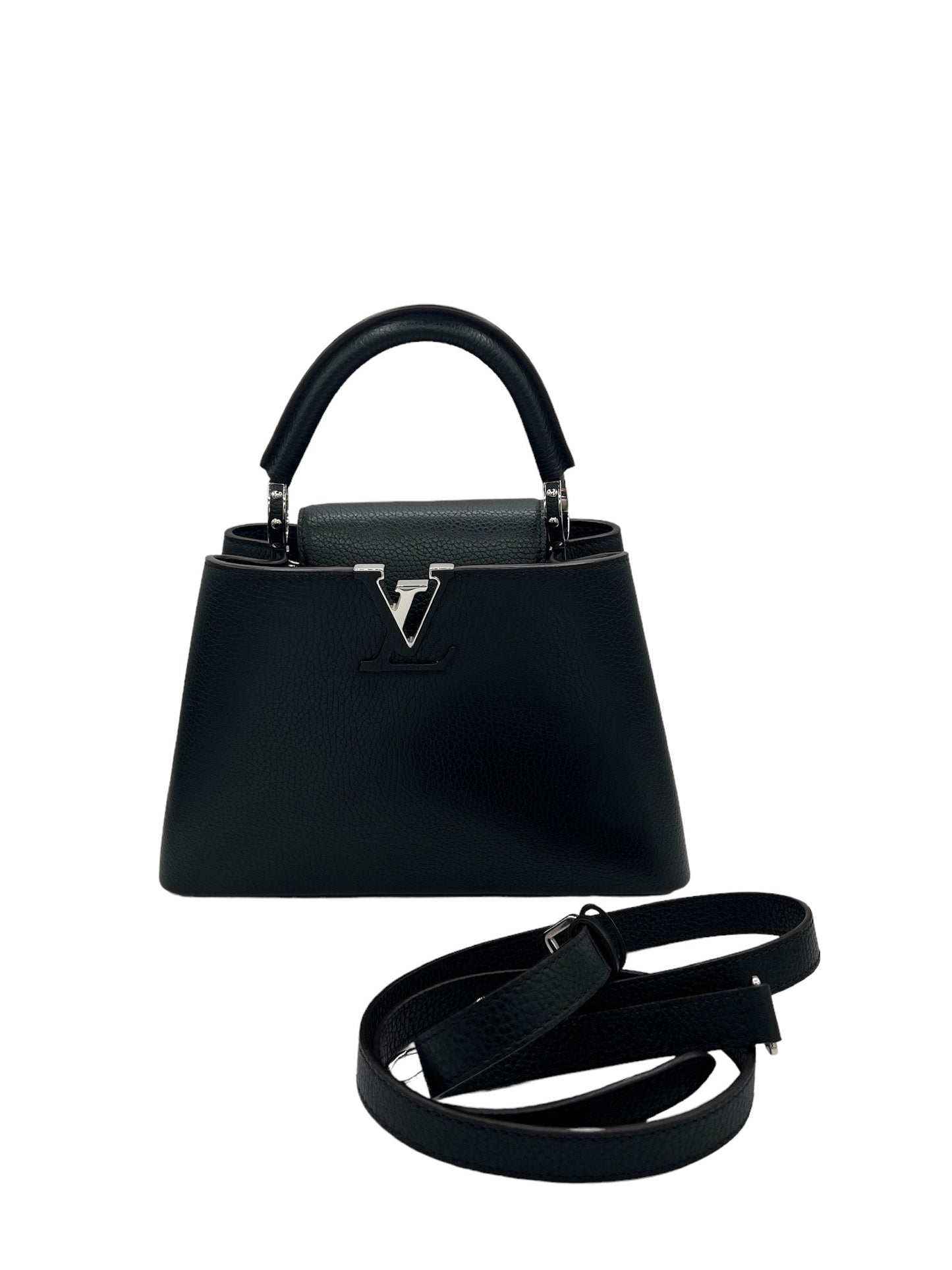 LOUIS VUITTON - Noir Taurillon Leather BB Capucines Handbag