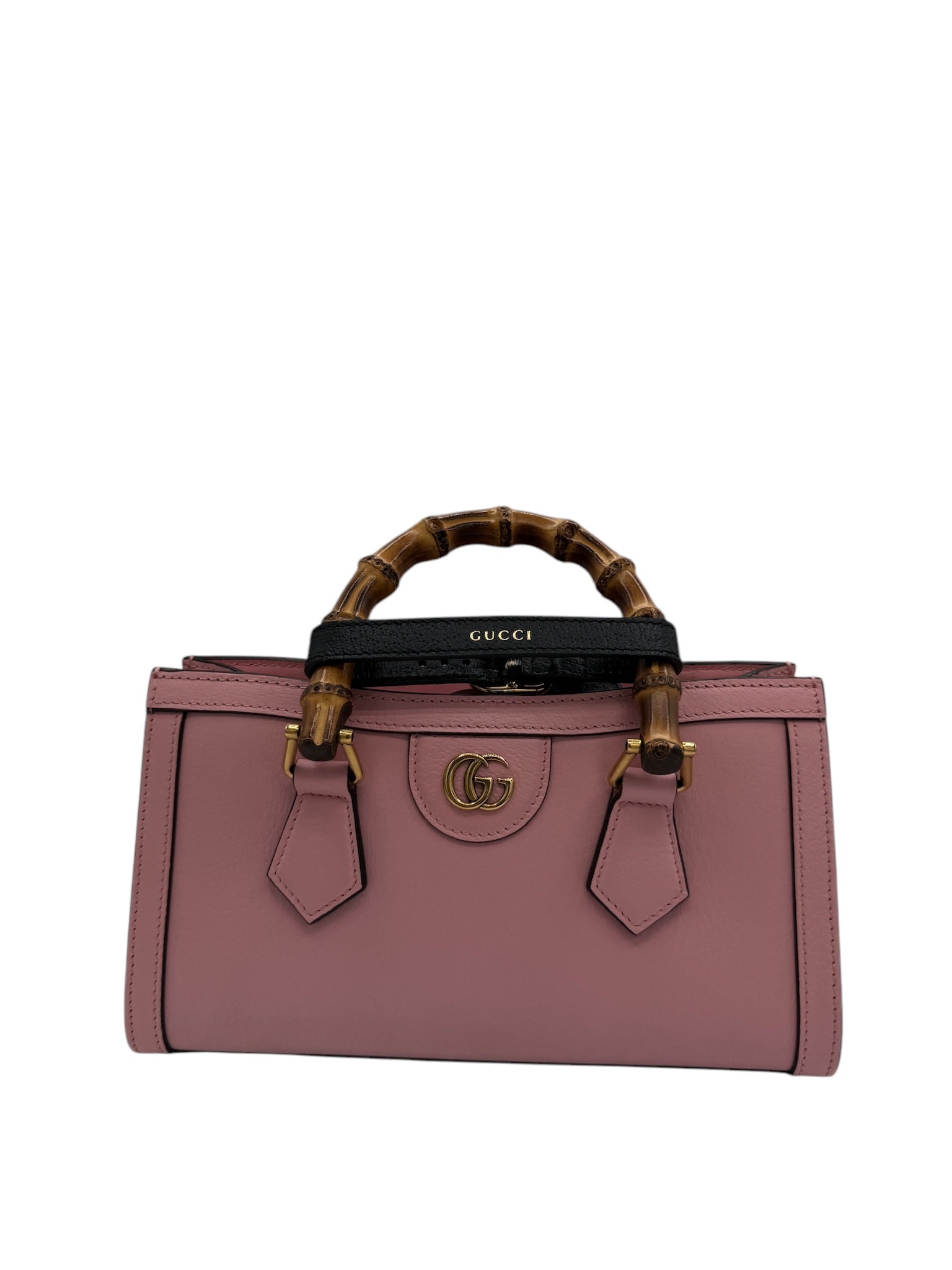 Bolso de hombro de piel de becerro rosa GG Diana de segunda mano