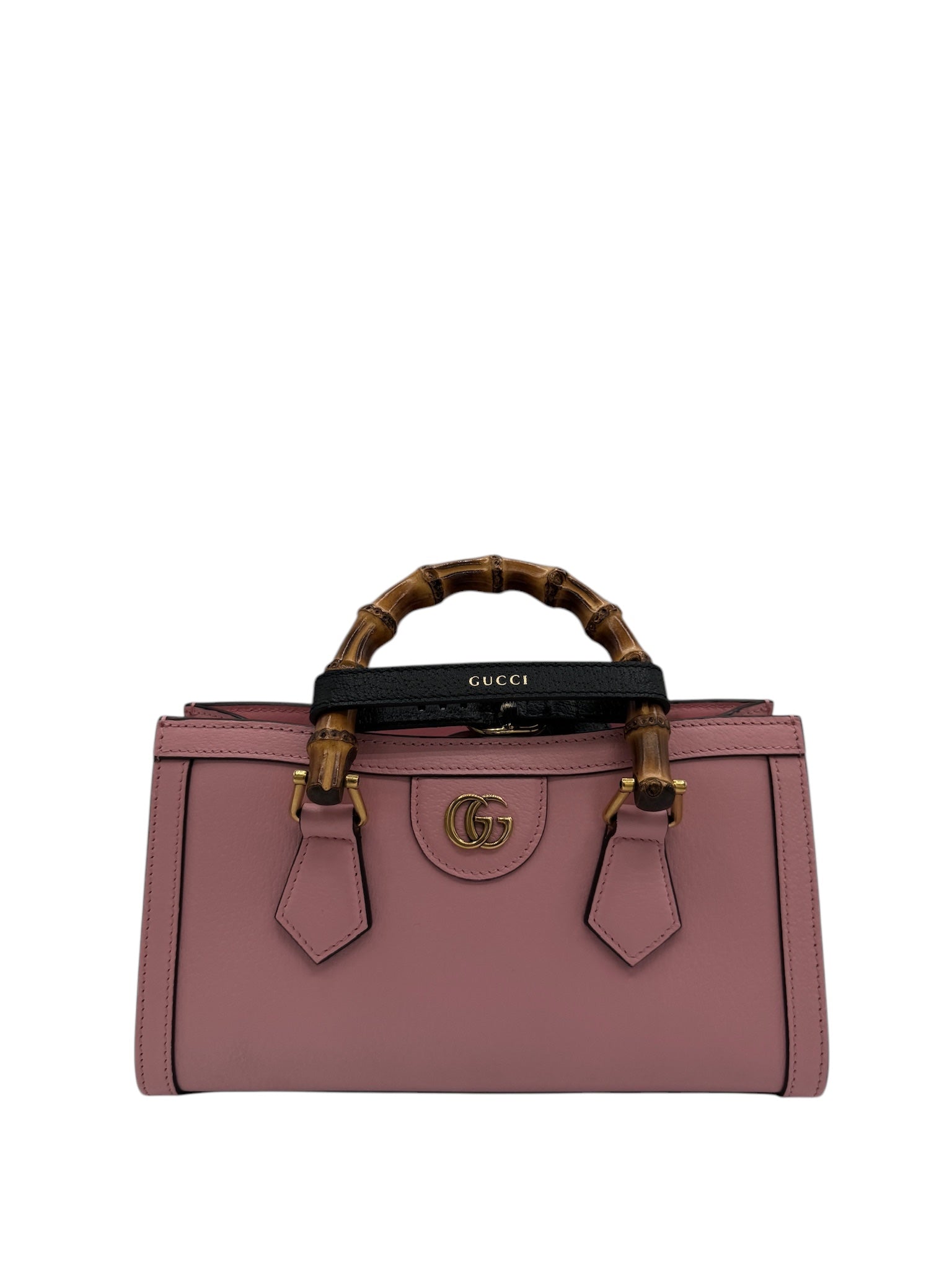 Bolso de hombro de piel de becerro rosa GG Diana de segunda mano