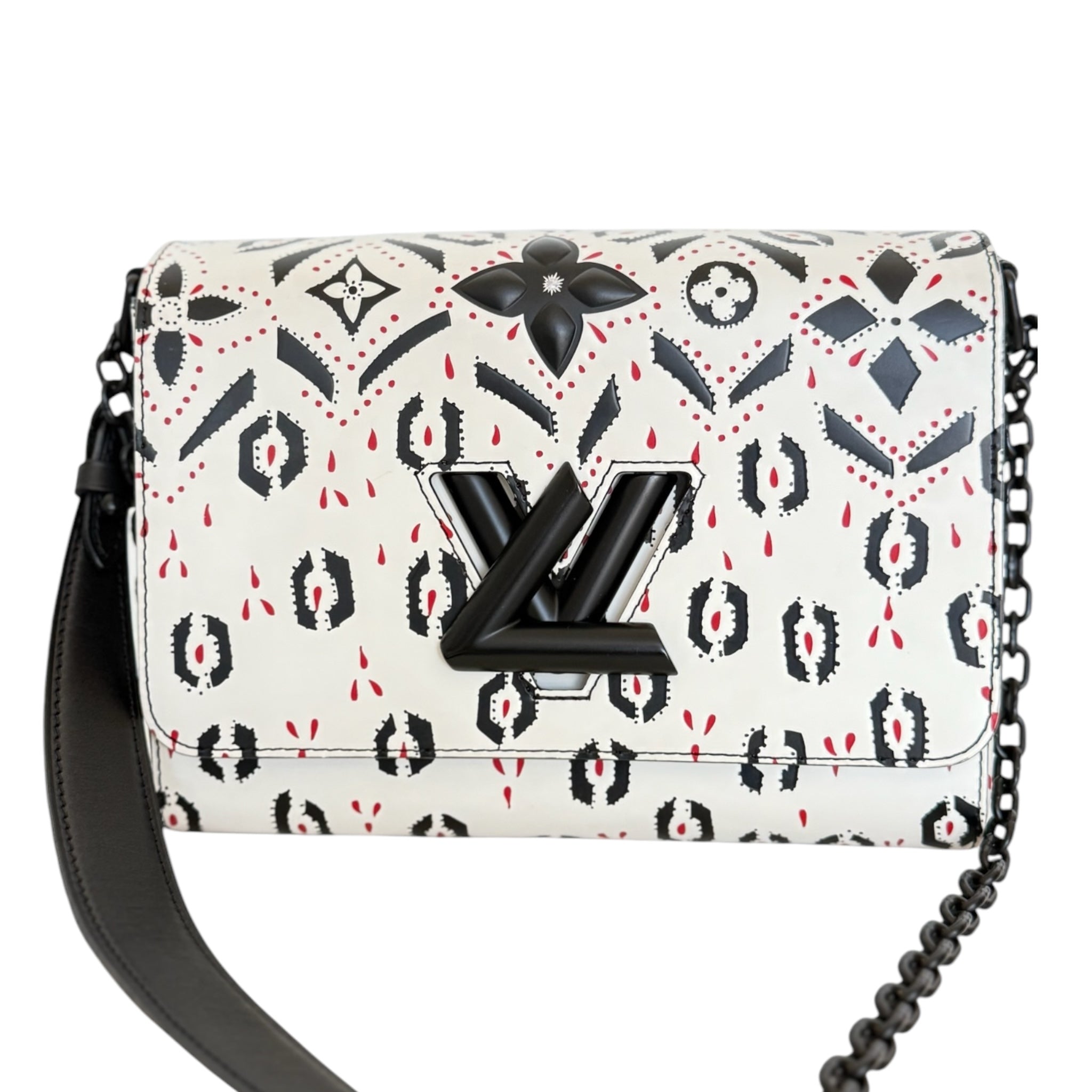 Bolso de hombro LV Twist de piel de becerro con estampado gráfico de segunda mano
