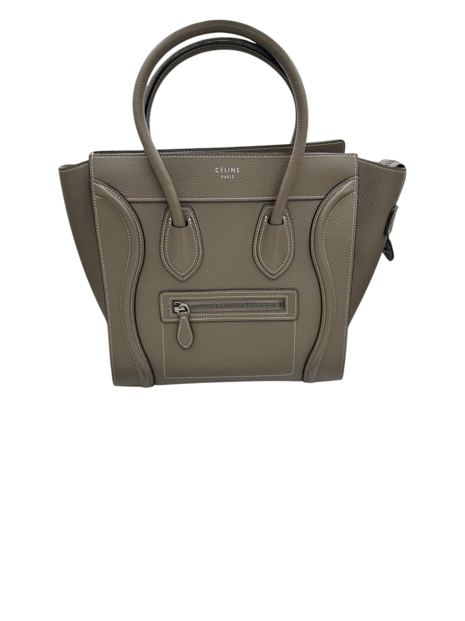 Bolso tote de piel de becerro gris de segunda mano