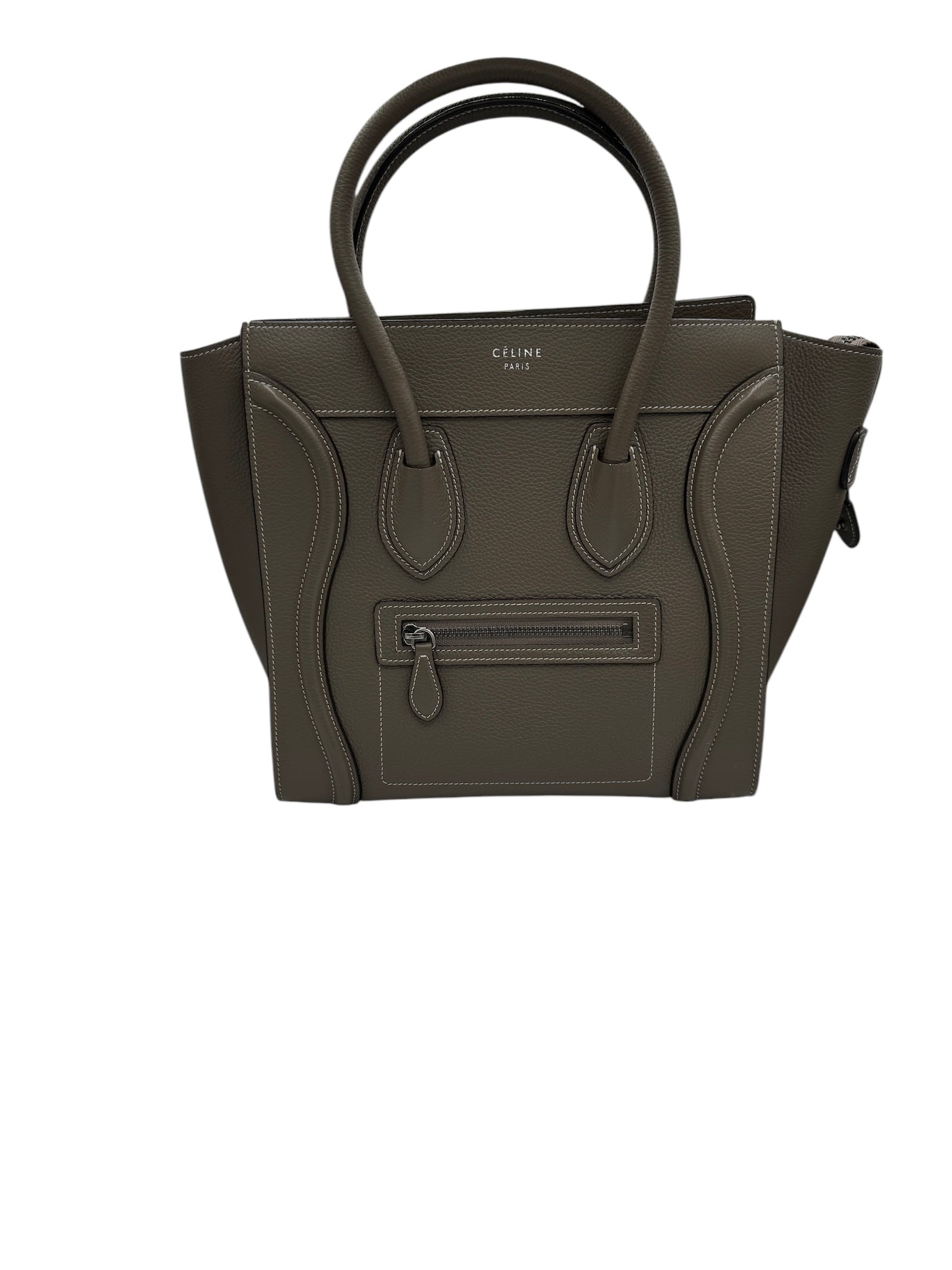 Bolso tote de piel de becerro gris de segunda mano