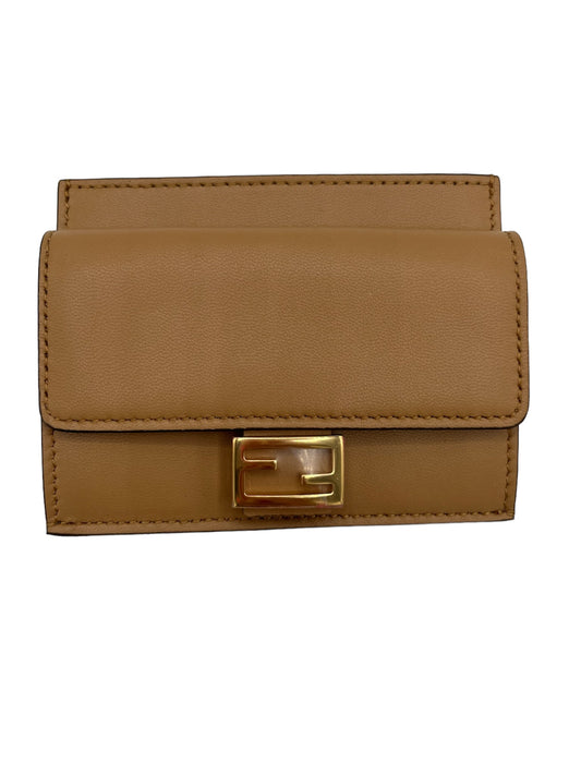 FENDI - Baguette Dark Beige Card Holder Nappa Leather