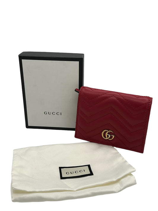 GUCCI - Red Marmont Card Case Wallet