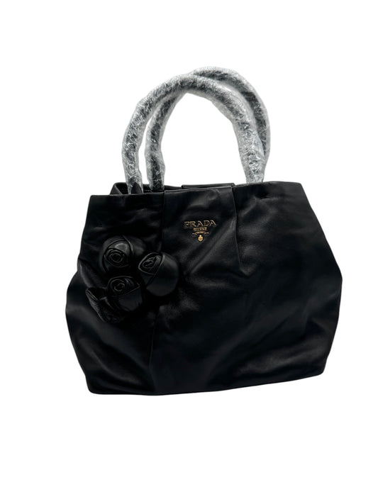 PRE-OWNED Rose Black Nappa Leather Tote Bag