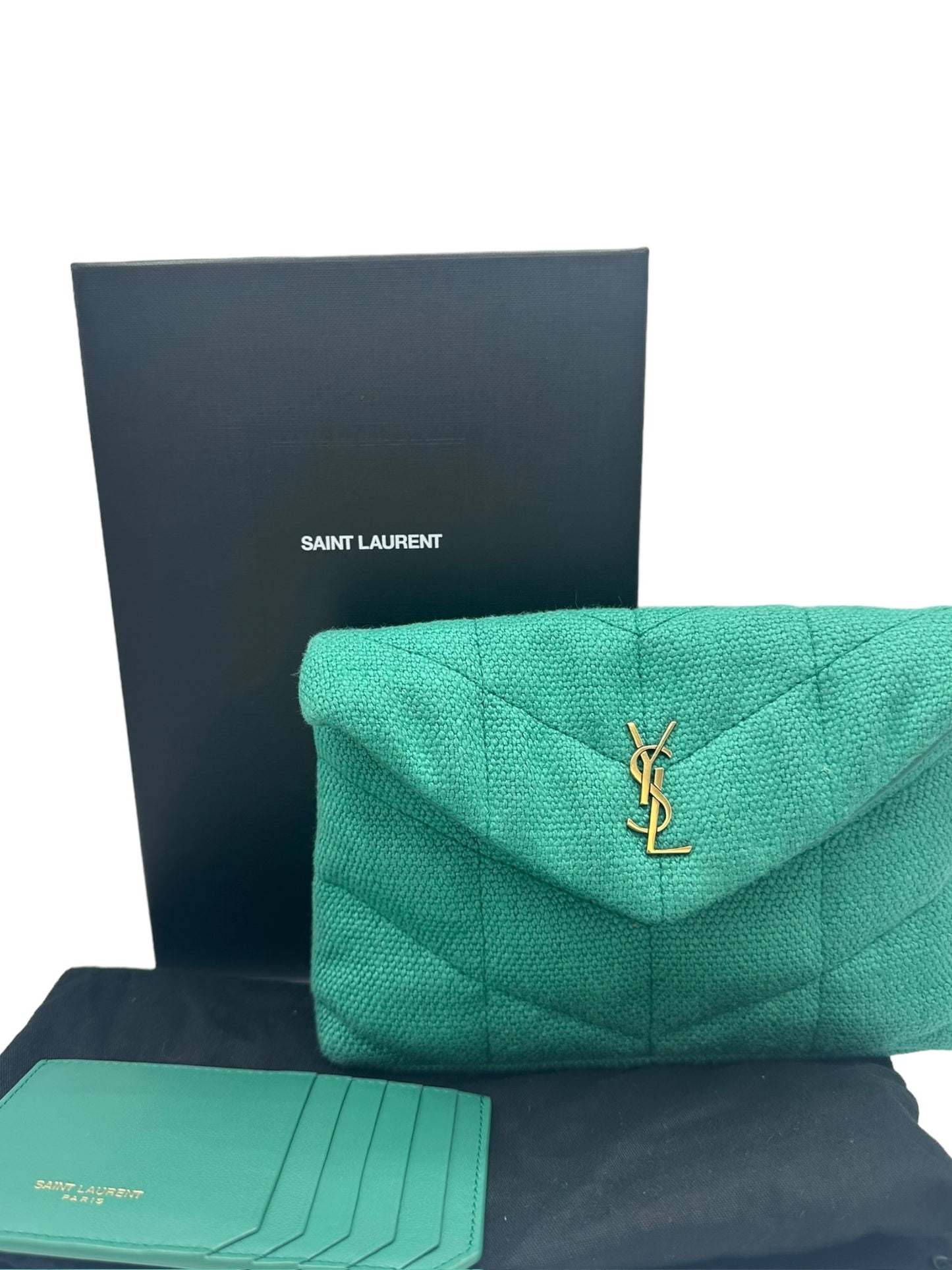 SAINT LAURENT - Bolso de mano LouLou Puffer verde 