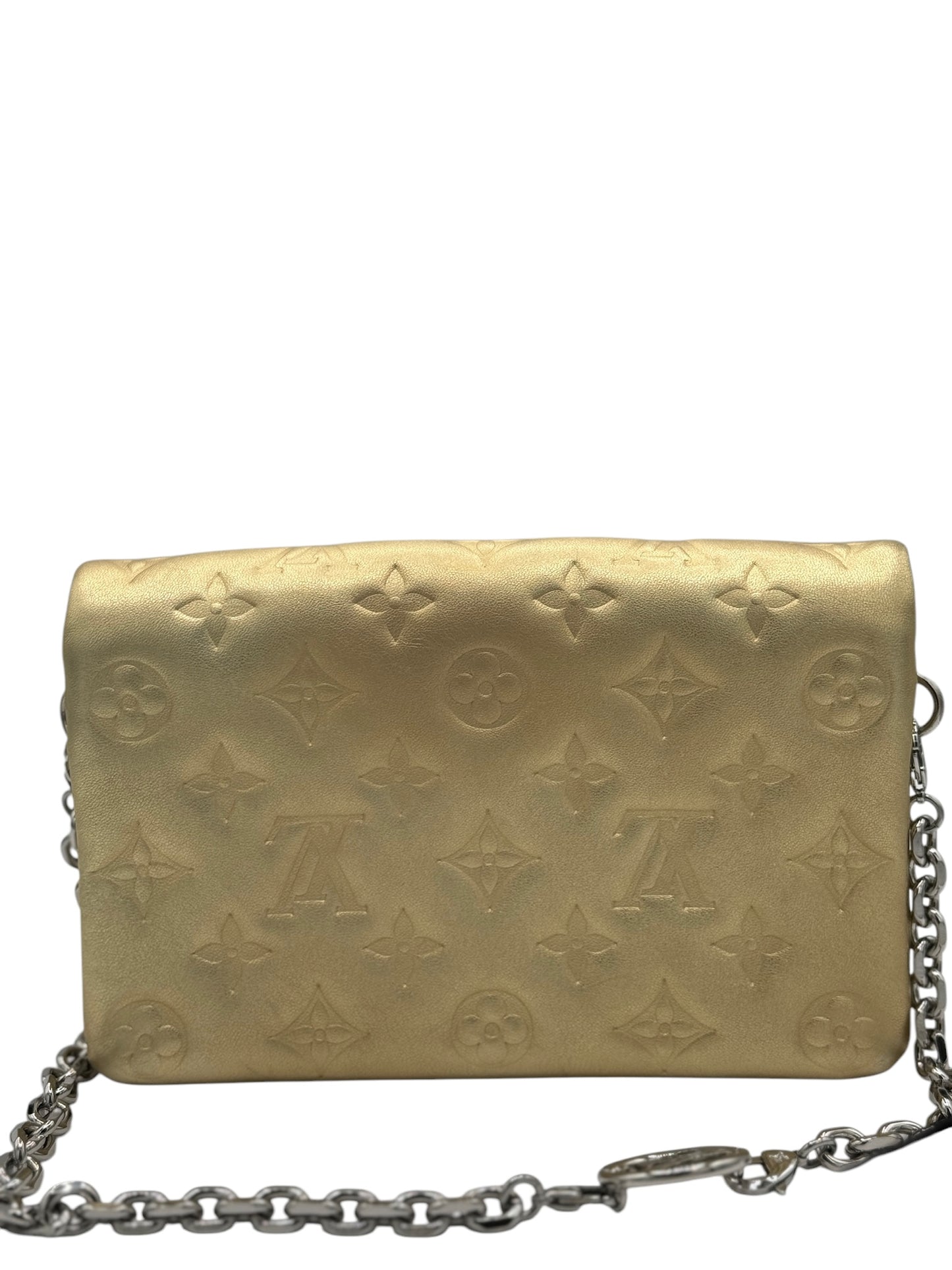 PRE-OWNED LV Pochette Coussin Gold Lambskin Leather Crossbody Bag