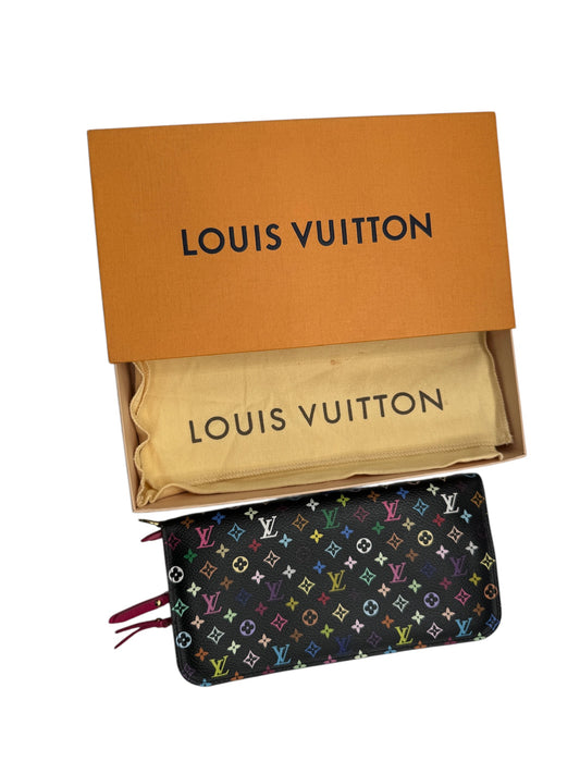 PRE-OWNED LV Black Multicolor Canvas Insolite Wallet