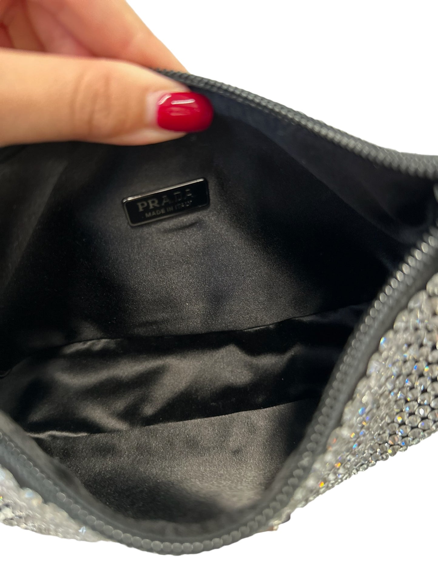 PRADA - Black Crystals Satin Re-Edition 2005 Mini Bag