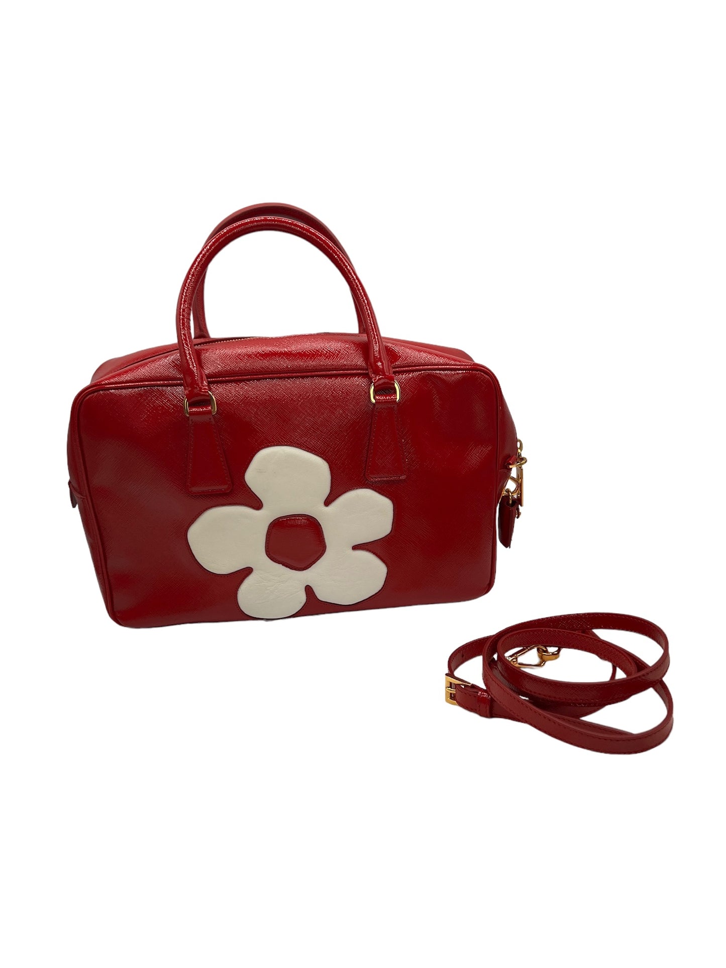 PRADA - Red Patent Leather Handbag