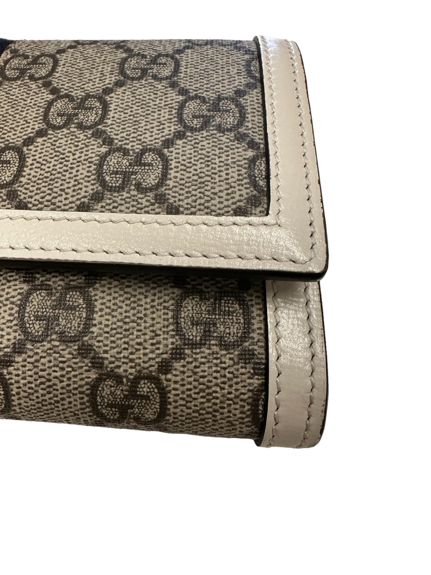 GUCCI - Beige GG Canvas Jackie 1961 Chain Wallet