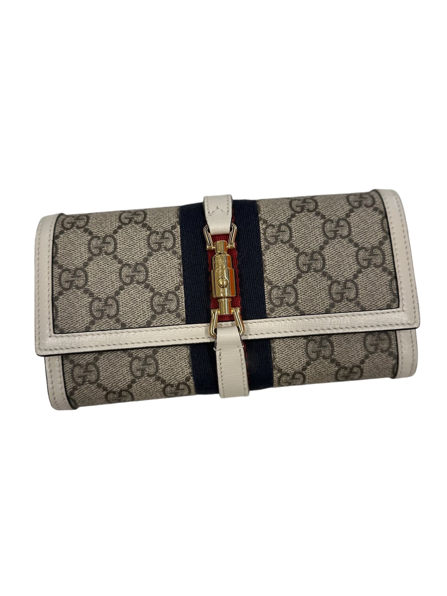 GUCCI - Beige GG Canvas Jackie 1961 Chain Wallet