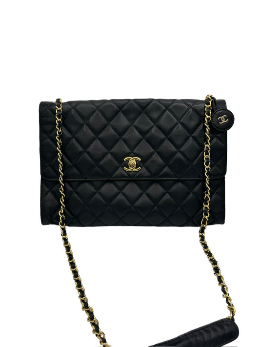 CHANEL - Matelasse Shoulder Bag Black Lambskin