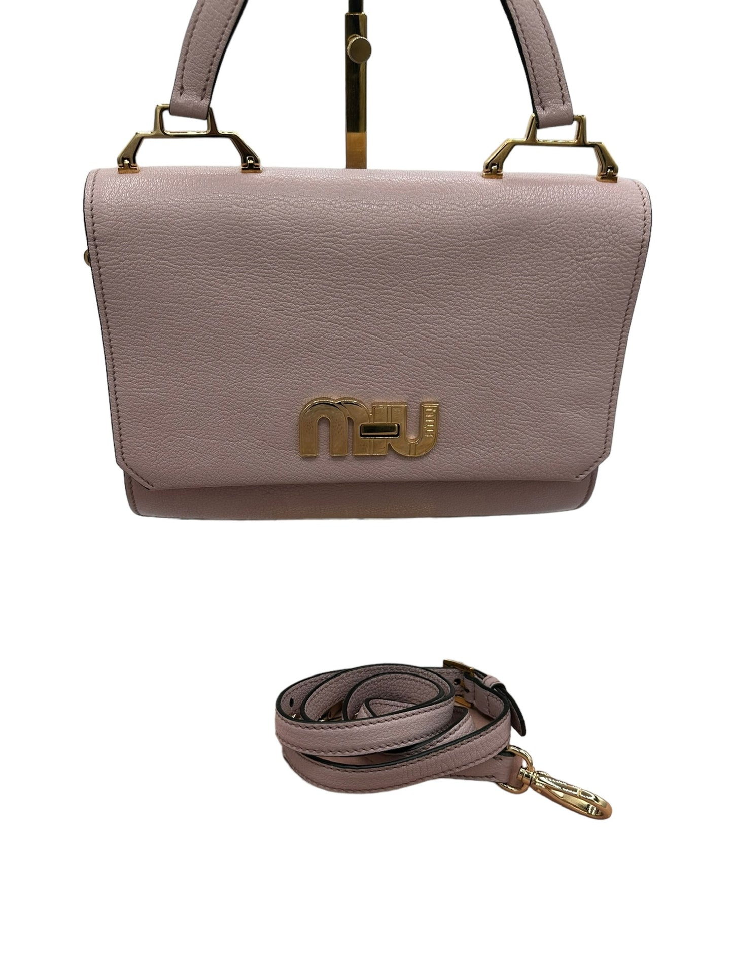 MIU MIU - Madras Handbag Light Pink Leather