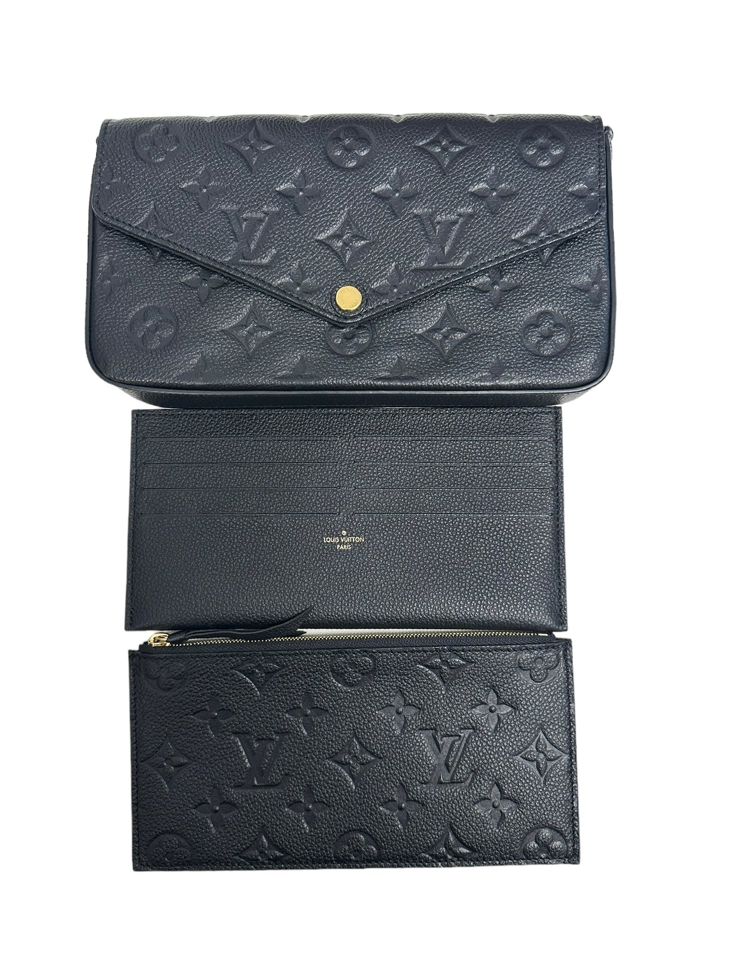 LOUIS VUITTON - Black Monogram Empreinte Felicie Pochette