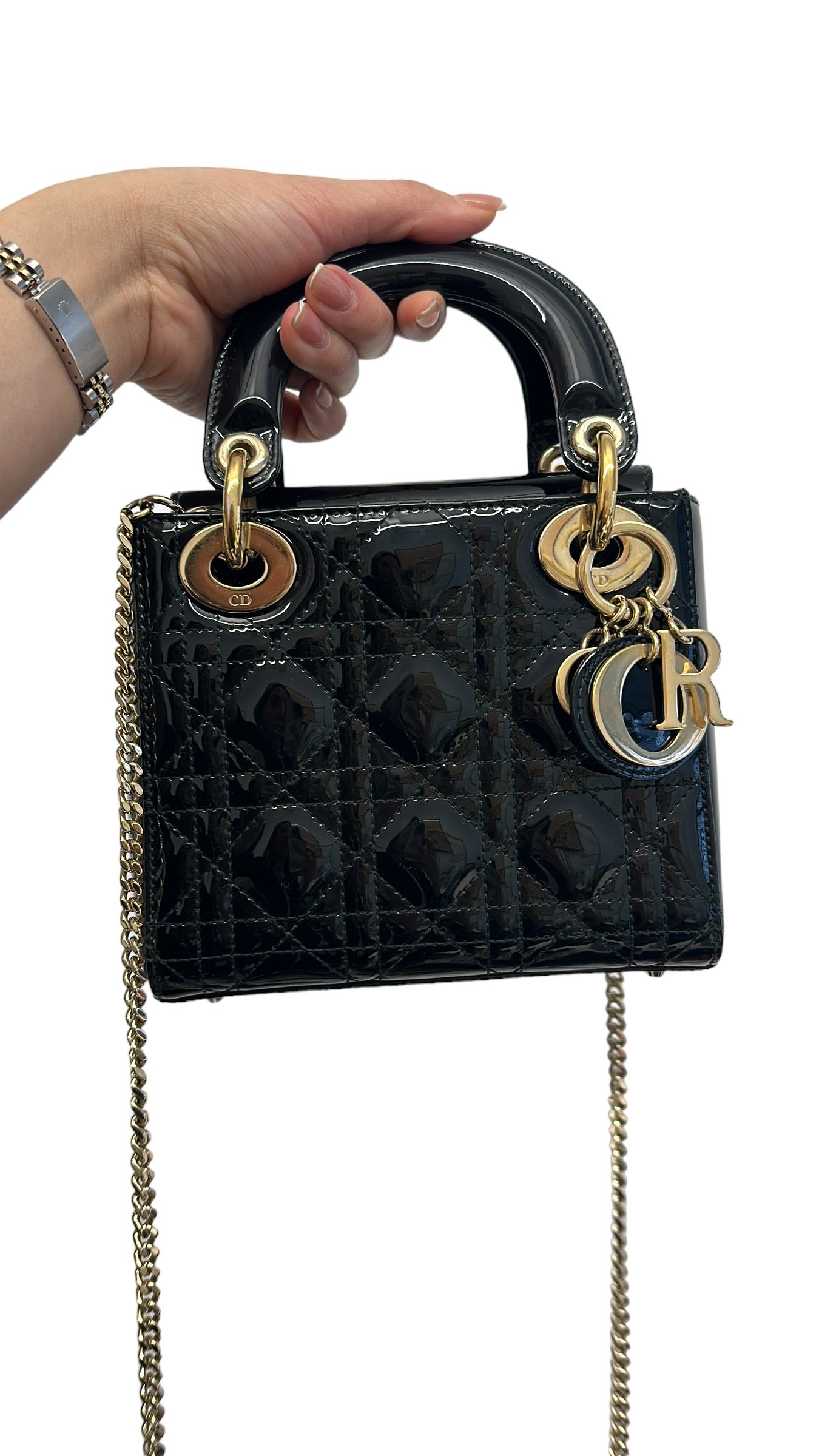 DIOR - Lady Dior de charol negro