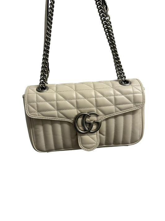 GUCCI - White Matelasse GG Marmont