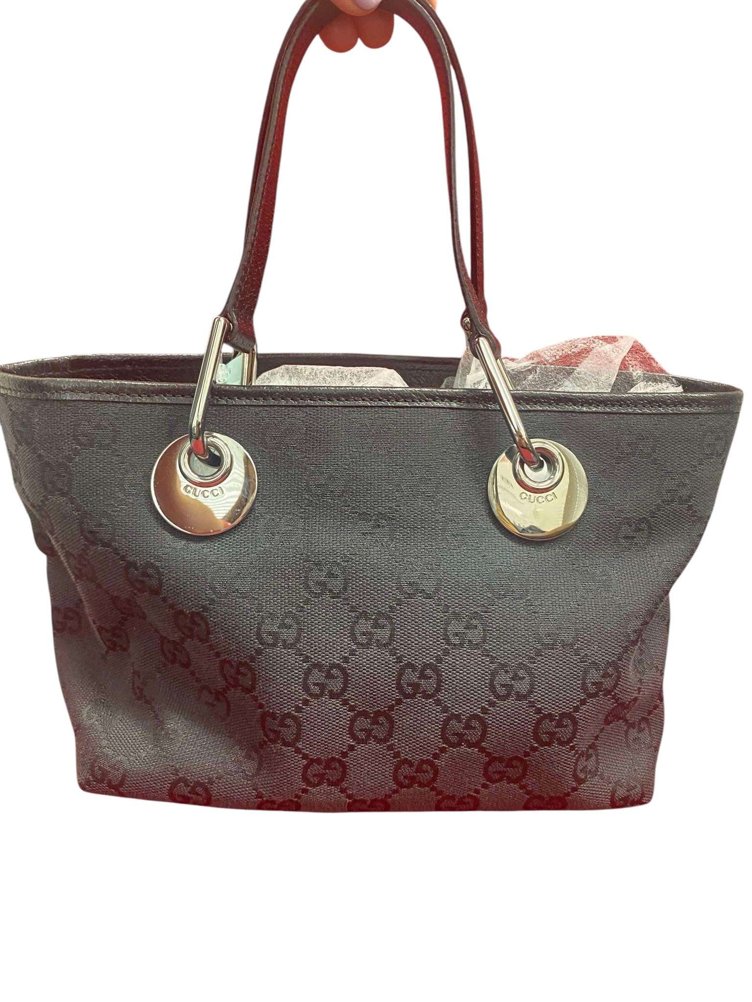 Bolso de hombro Eclipse de lona GG en color negro de segunda mano