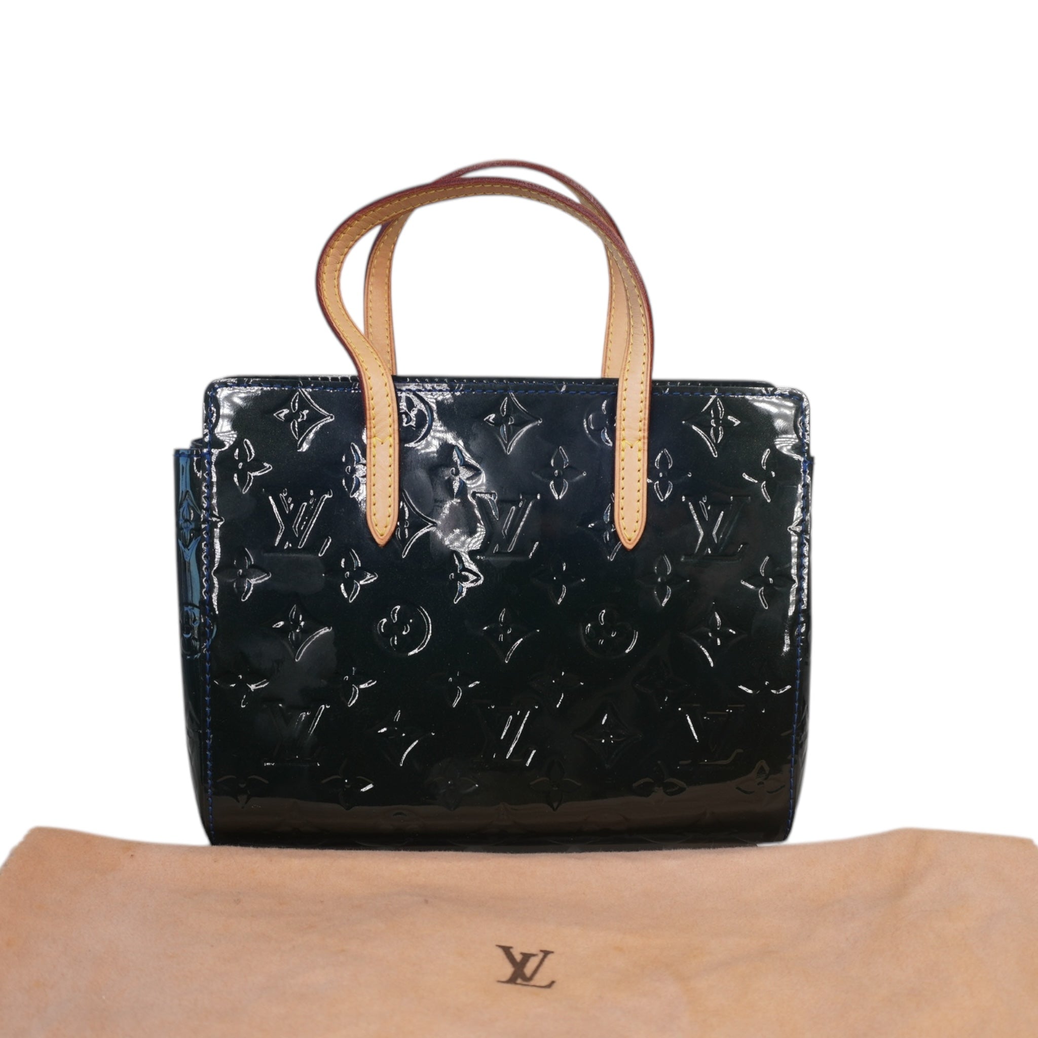 PRE-OWNED LV Catalina BB Vernis Dark Green Shoulder Bag