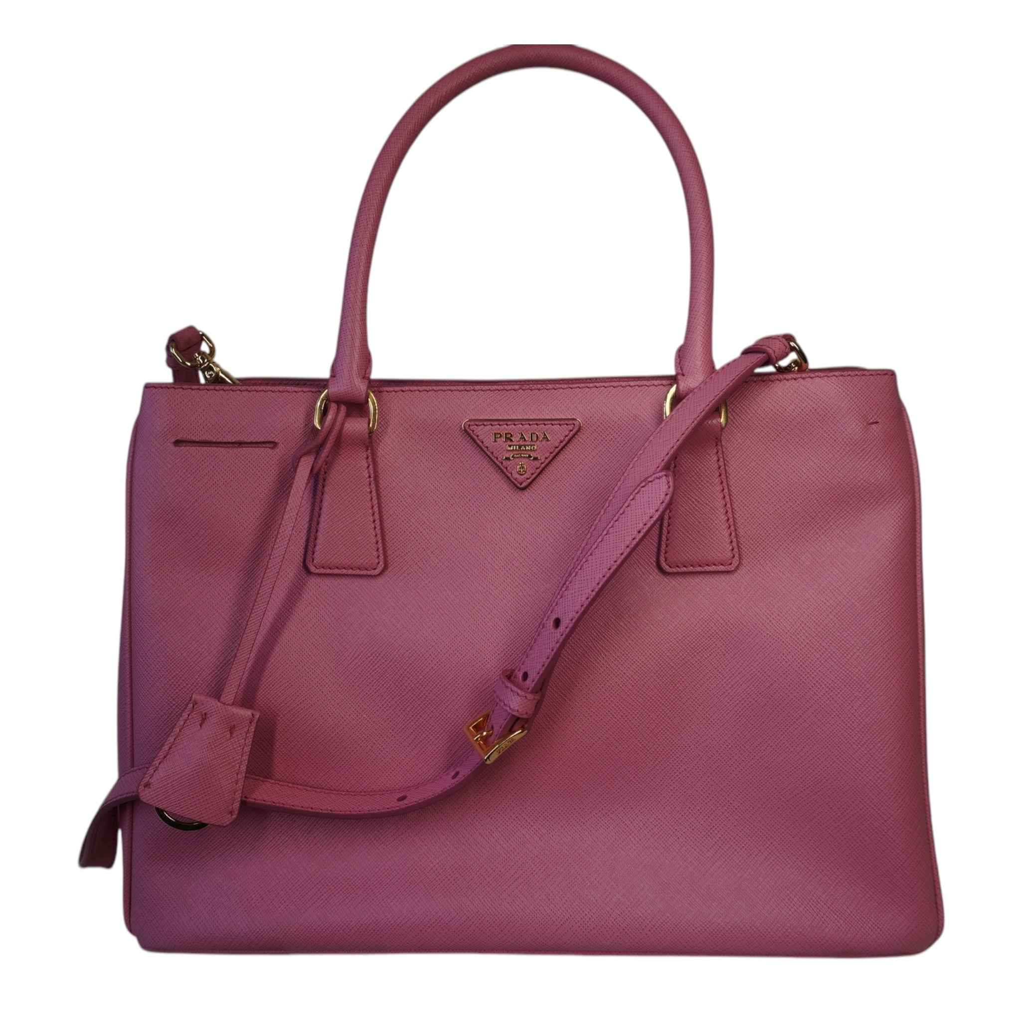 PRE-OWNED Galleria Pink Saffiano Leather Satchel Shoulder Bag
