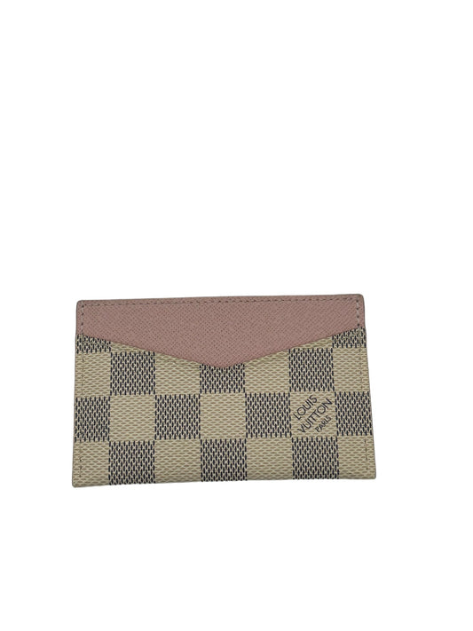 LOUIS VUITTON -  Rose Ballerine Damier Azur Canvas Card Holder