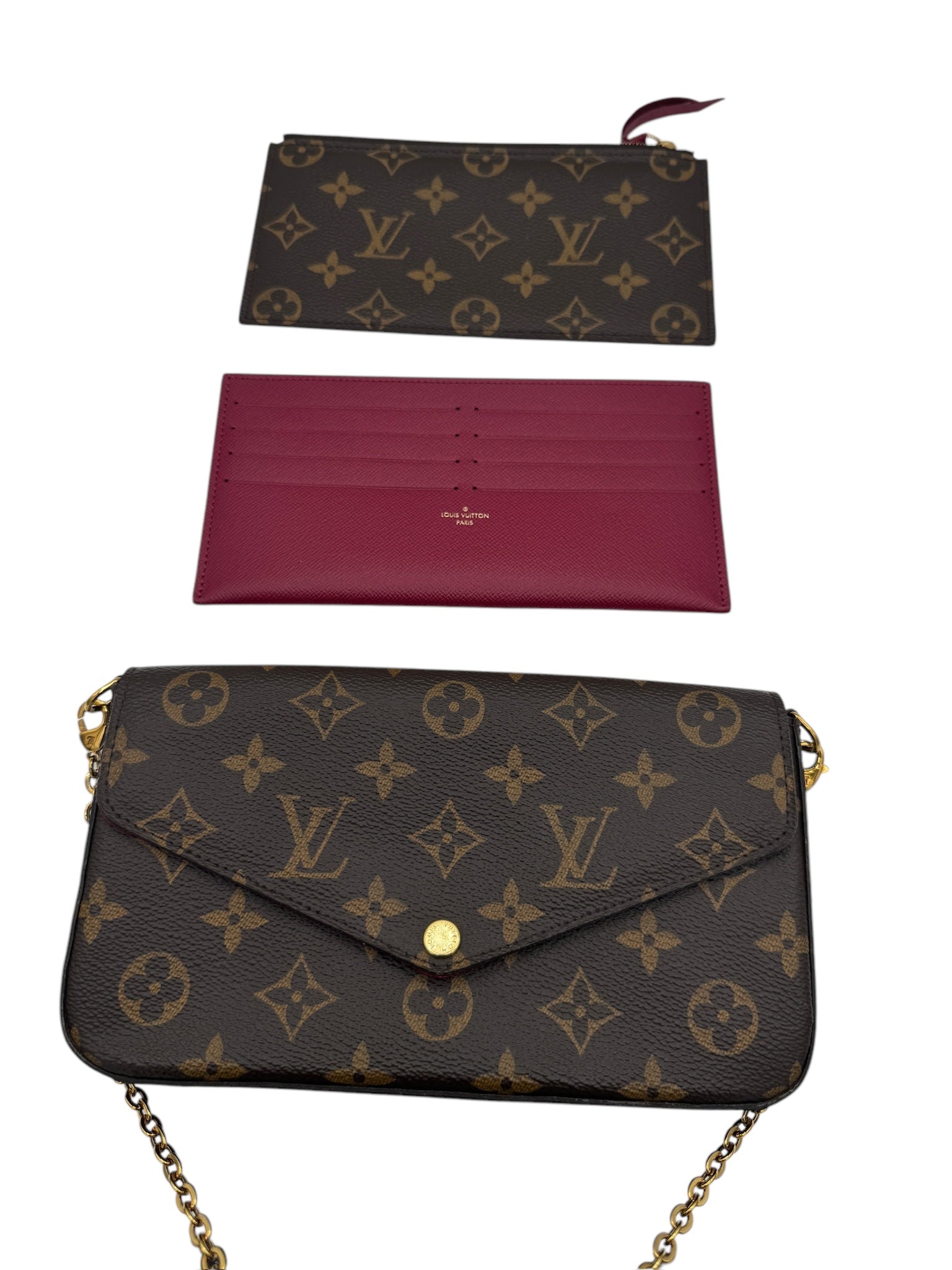 PRE-OWNED LV Felicie Pochette Monogram Canvas Crossbody Bag