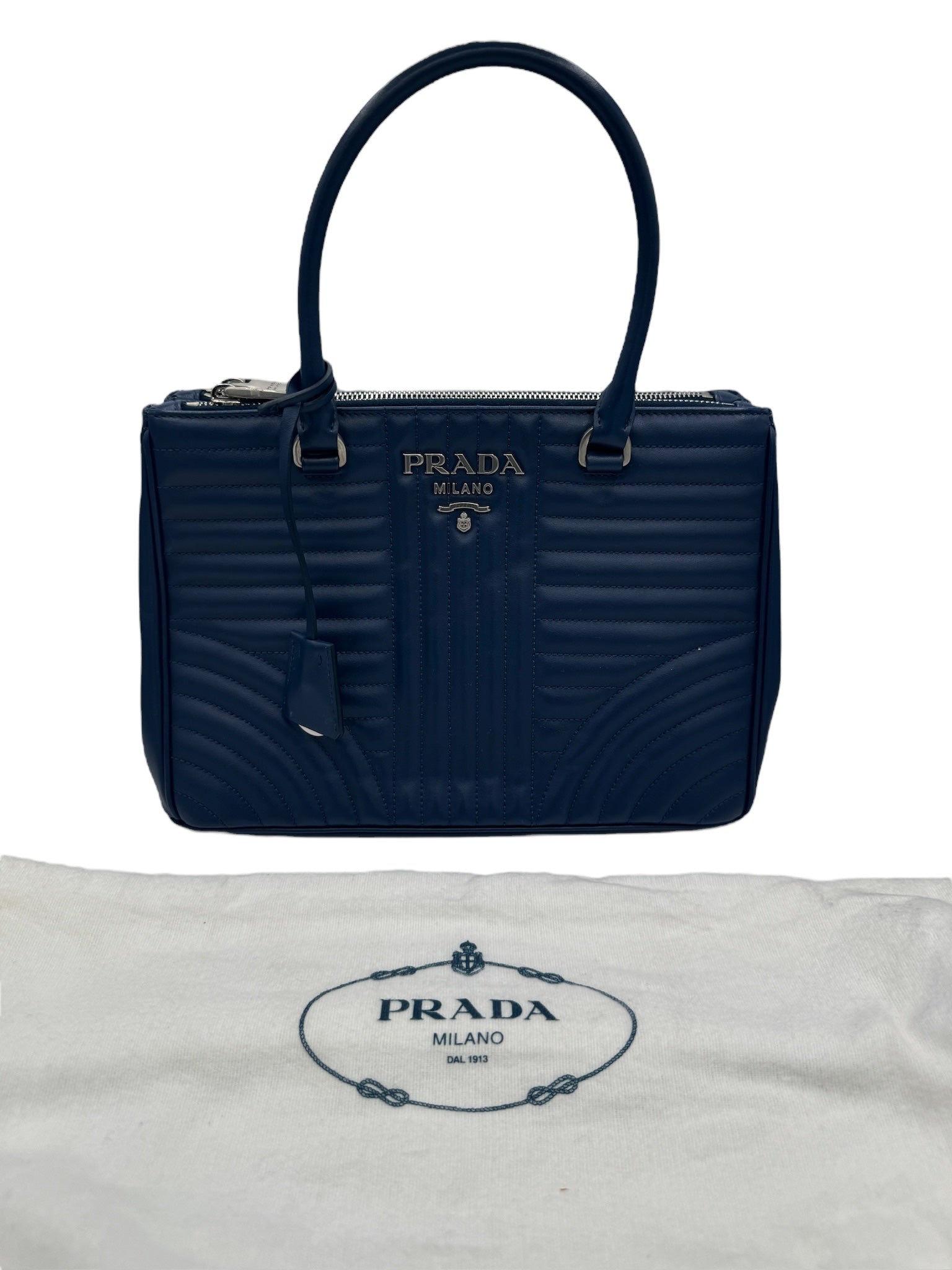 Bolso de hombro Diagramme de piel de becerro azul de segunda mano