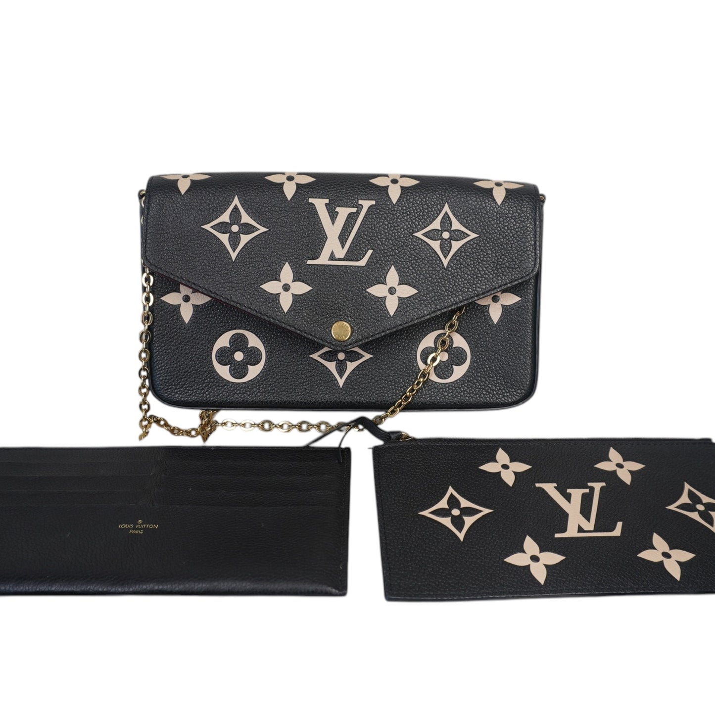 PRE-OWNED LV Empreinte Giant Monogram Bicolor Felicie Pochette Crossbody Bag