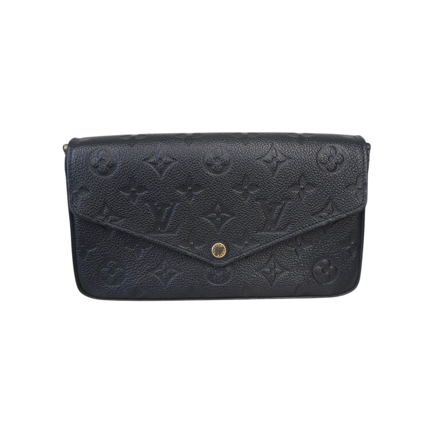 PRE-OWNED LV Black Monogram Empreinte Felicie Pochette Crossbody Bag