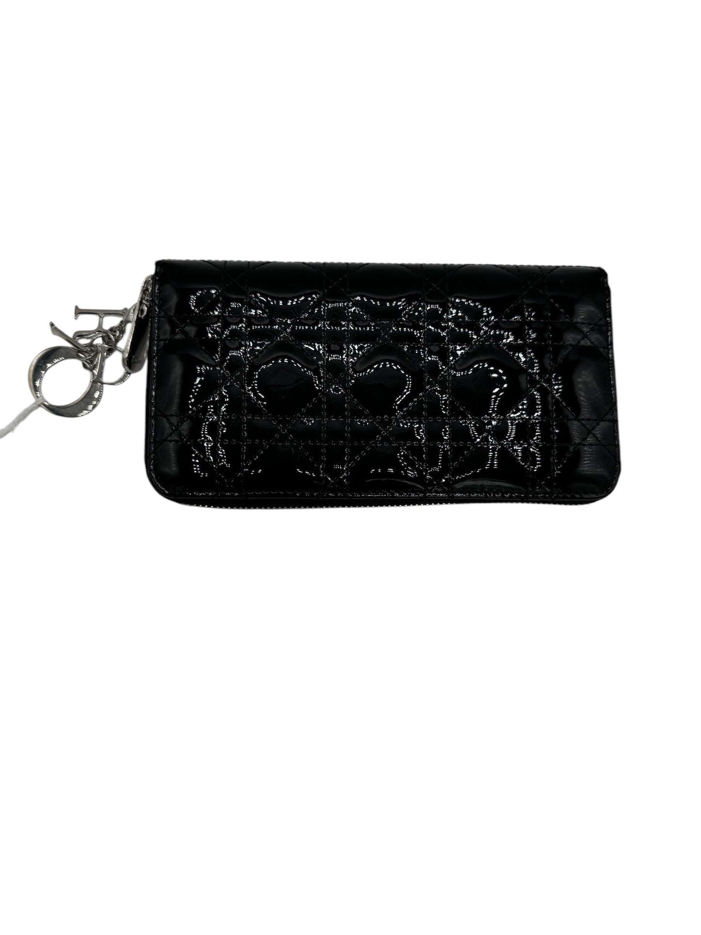 PRE-OWNED Lady Dior Black Vernis Wallet