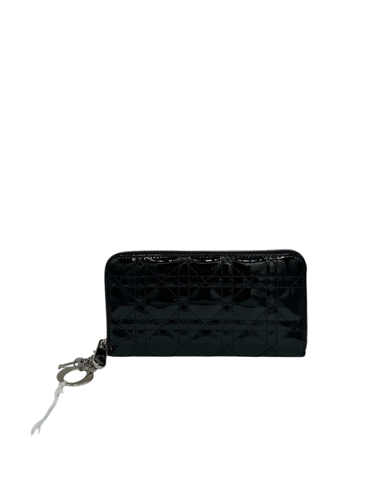 PRE-OWNED Lady Dior Black Vernis Wallet