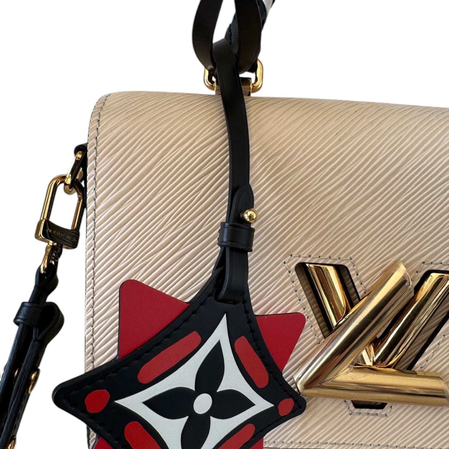 PRE-OWNED LV Epi Crafty Twist MM Cream Shoulder Bag
