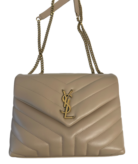 SAINT LAURENT - Beige Small Loulou Bag