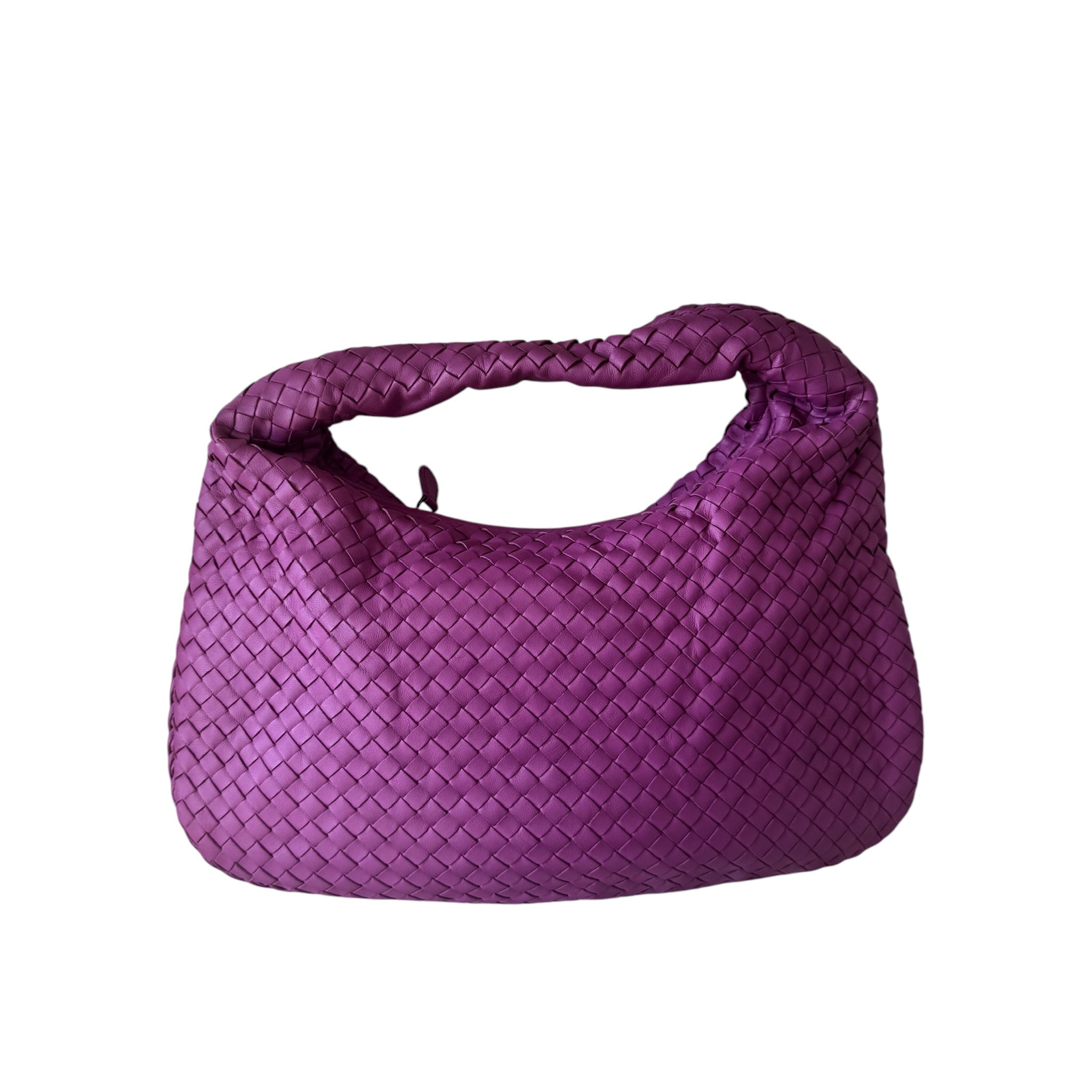 PRE-OWNED Purple Intrecciato Nappa Hobo Small Shoulder Bag