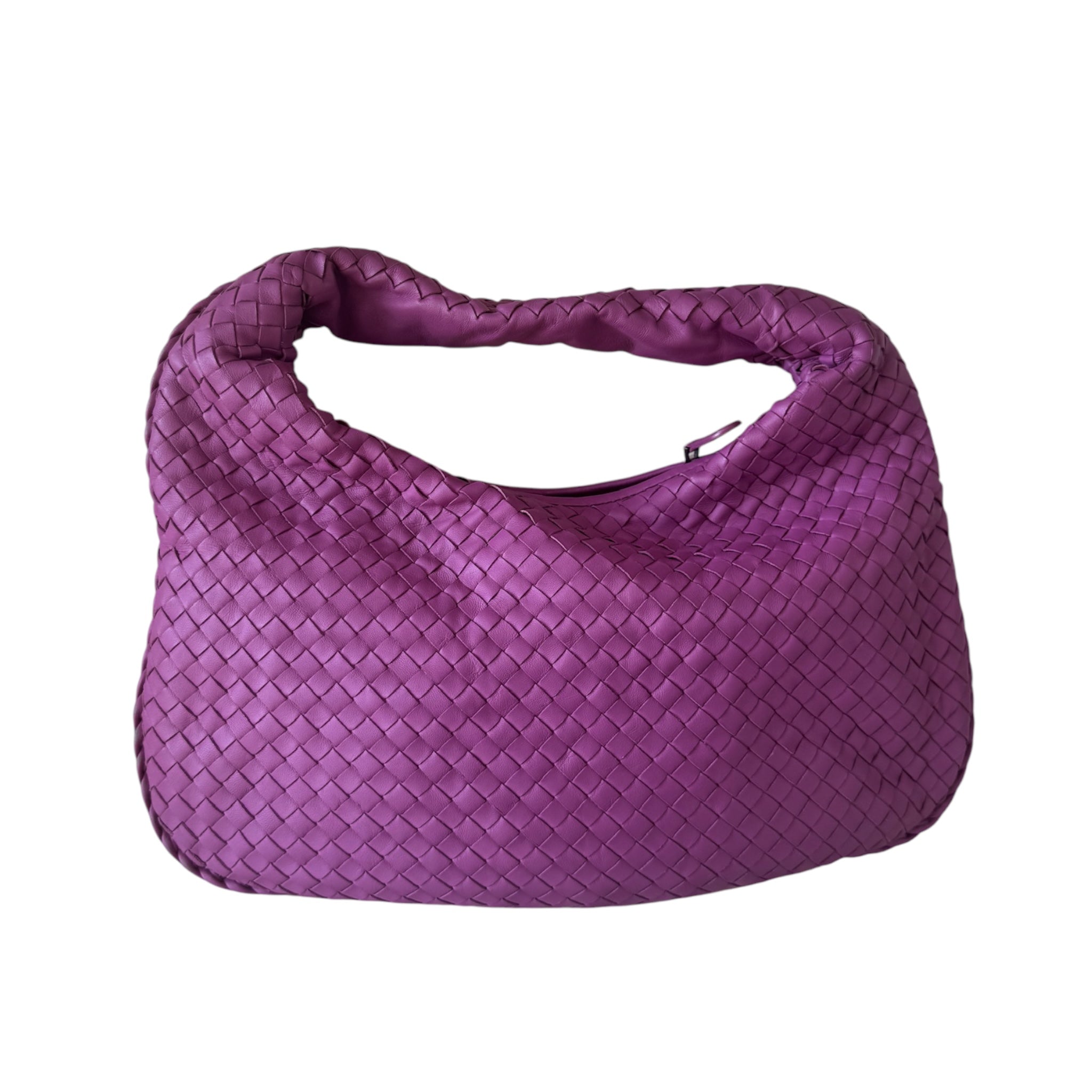 PRE-OWNED Purple Intrecciato Nappa Hobo Small Shoulder Bag