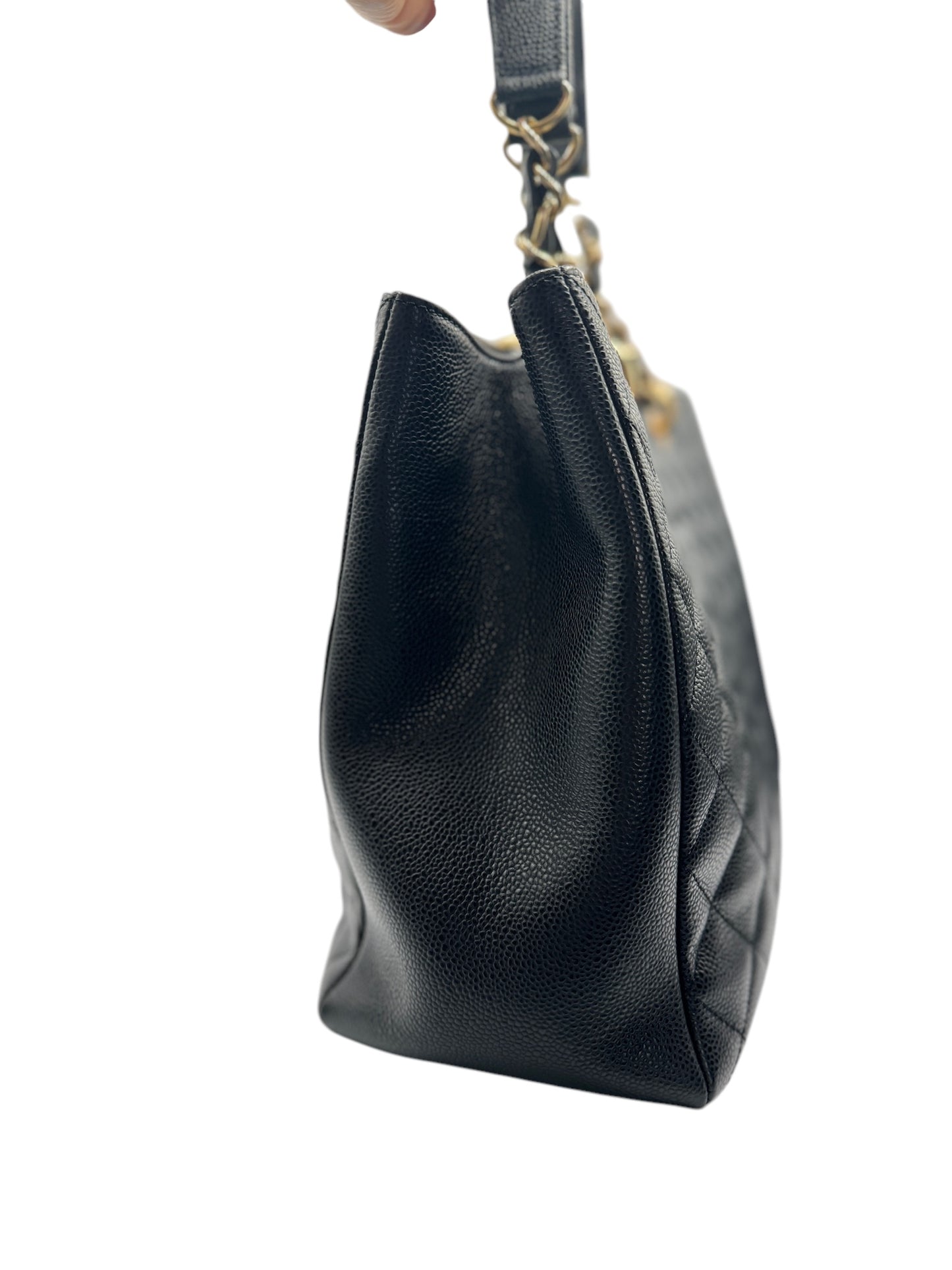 Bolso de mano CC GST XL de caviar negro de segunda mano