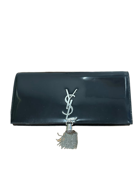 SAINT LAURENT - Black Brushed Kate Tassel Clutch