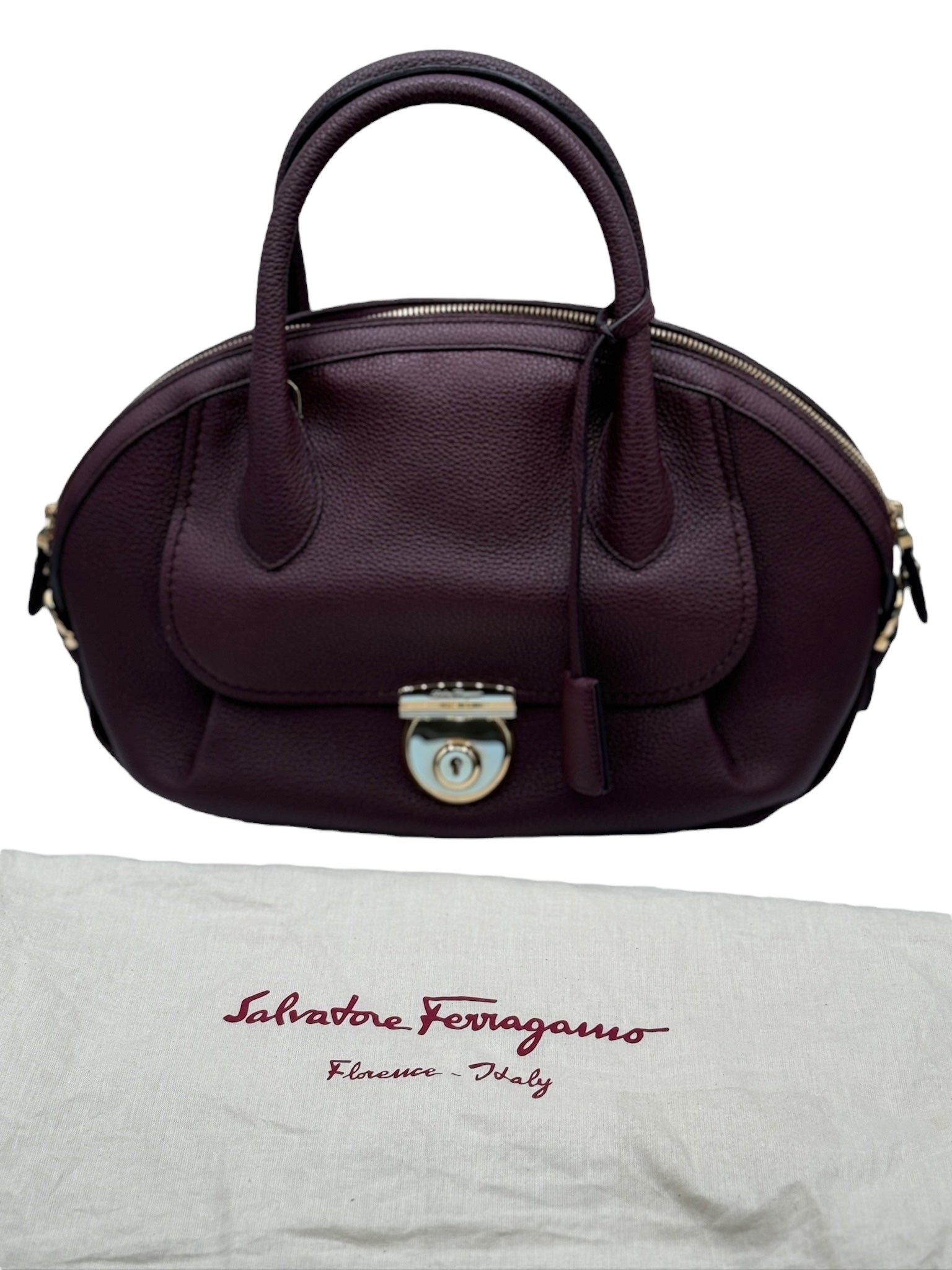 PRE-OWNED Fiamma Burgundy Leather Tote Bag