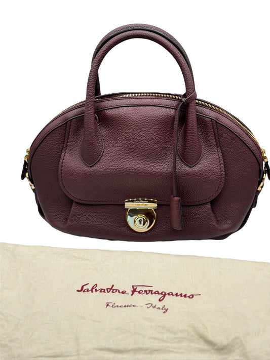 PRE-OWNED Fiamma Burgundy Leather Tote Bag