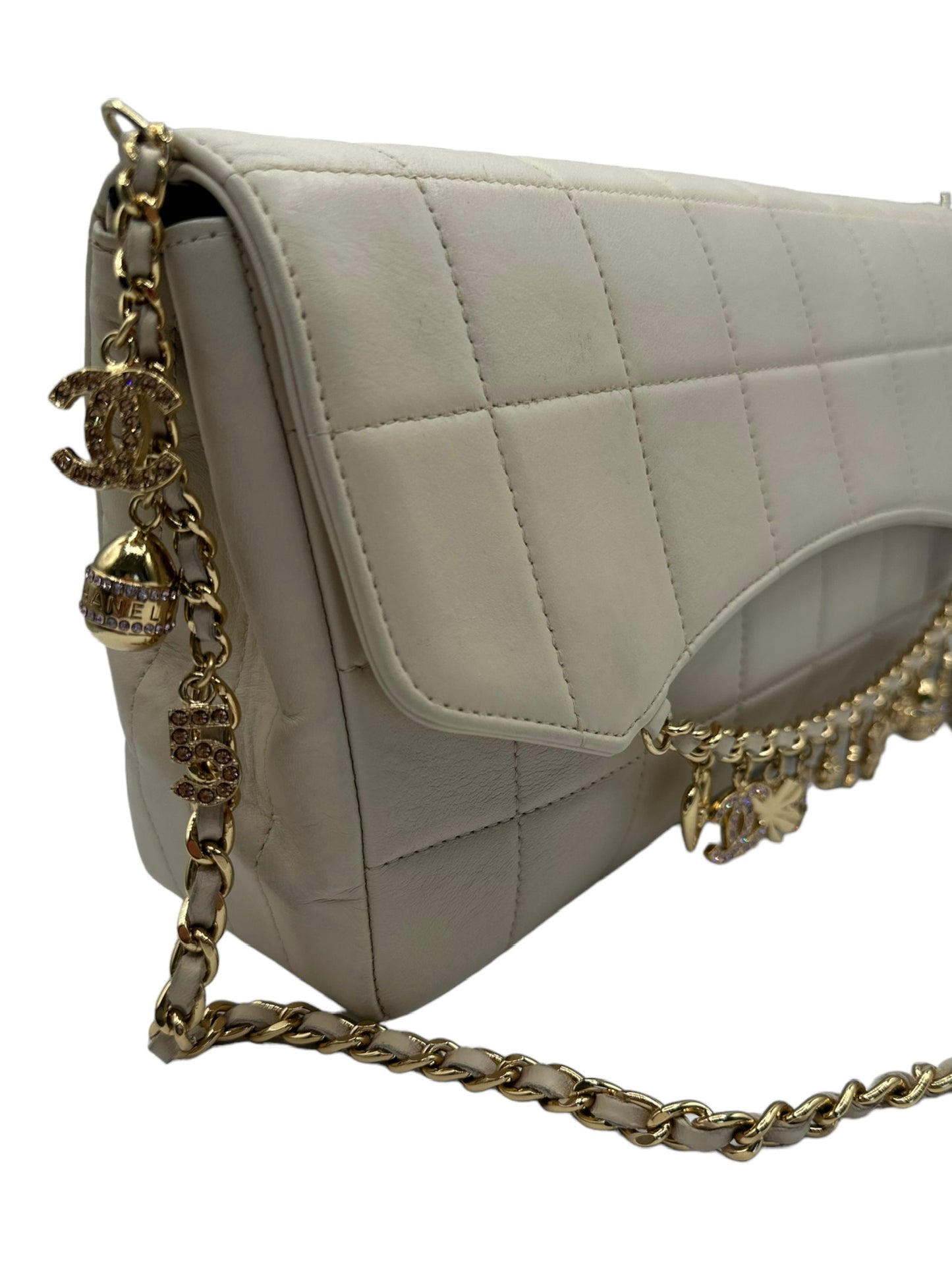 CHANEL - Charms Beige Chocolate Bar Shoulder Bag