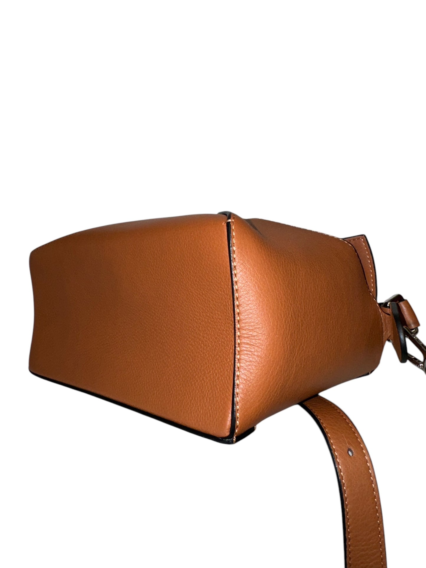 PRE-OWNED Tan Calfskin Small Puzzle Edge Bag