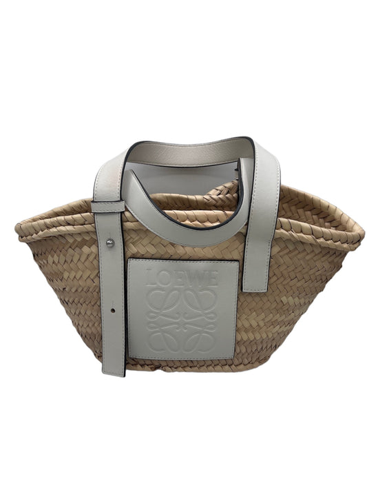 LOEWE - White Straw Basket Tote Bag