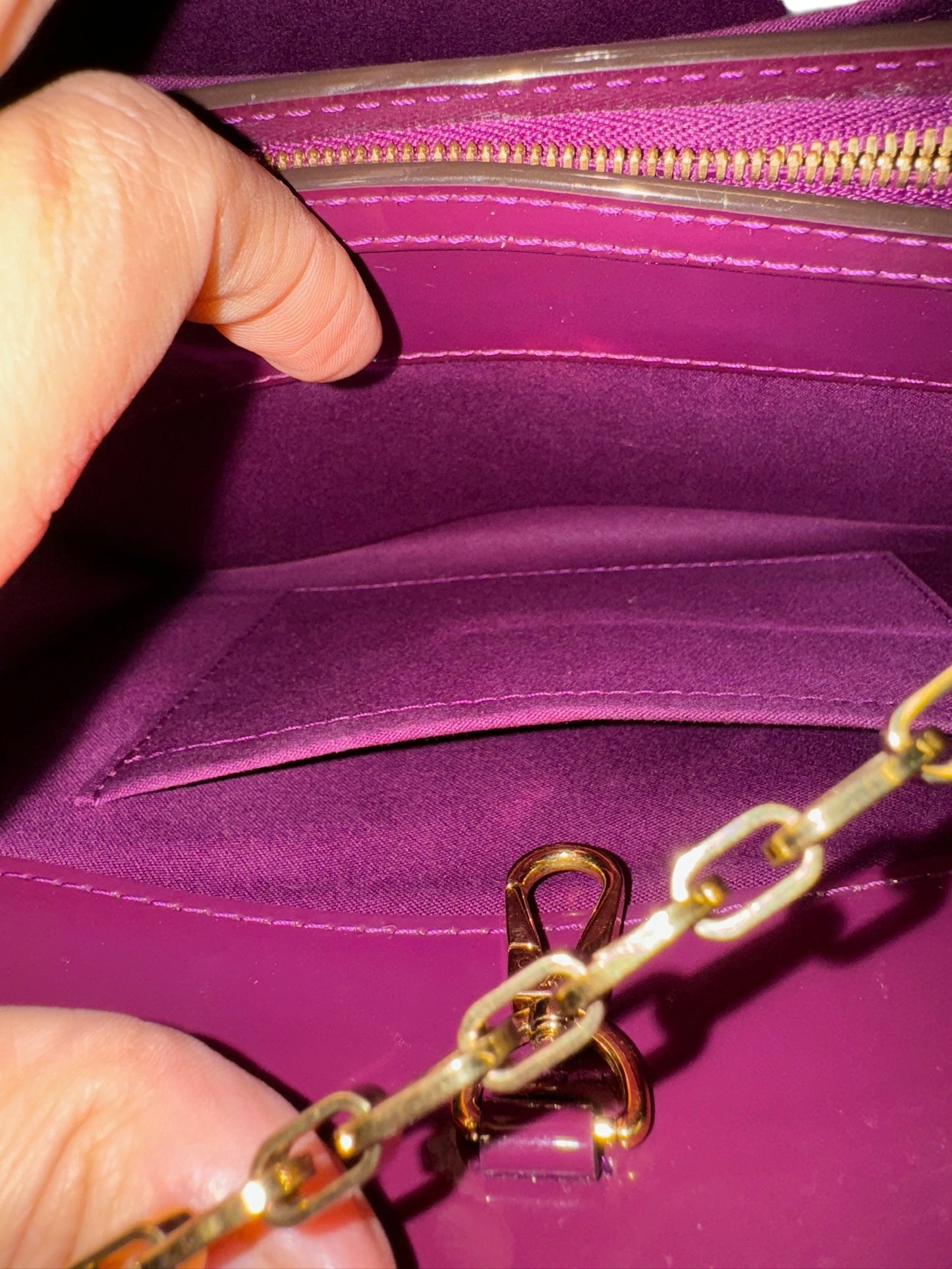 PRE-OWNED LV Amethyste Monogram Vernis Virginia PM